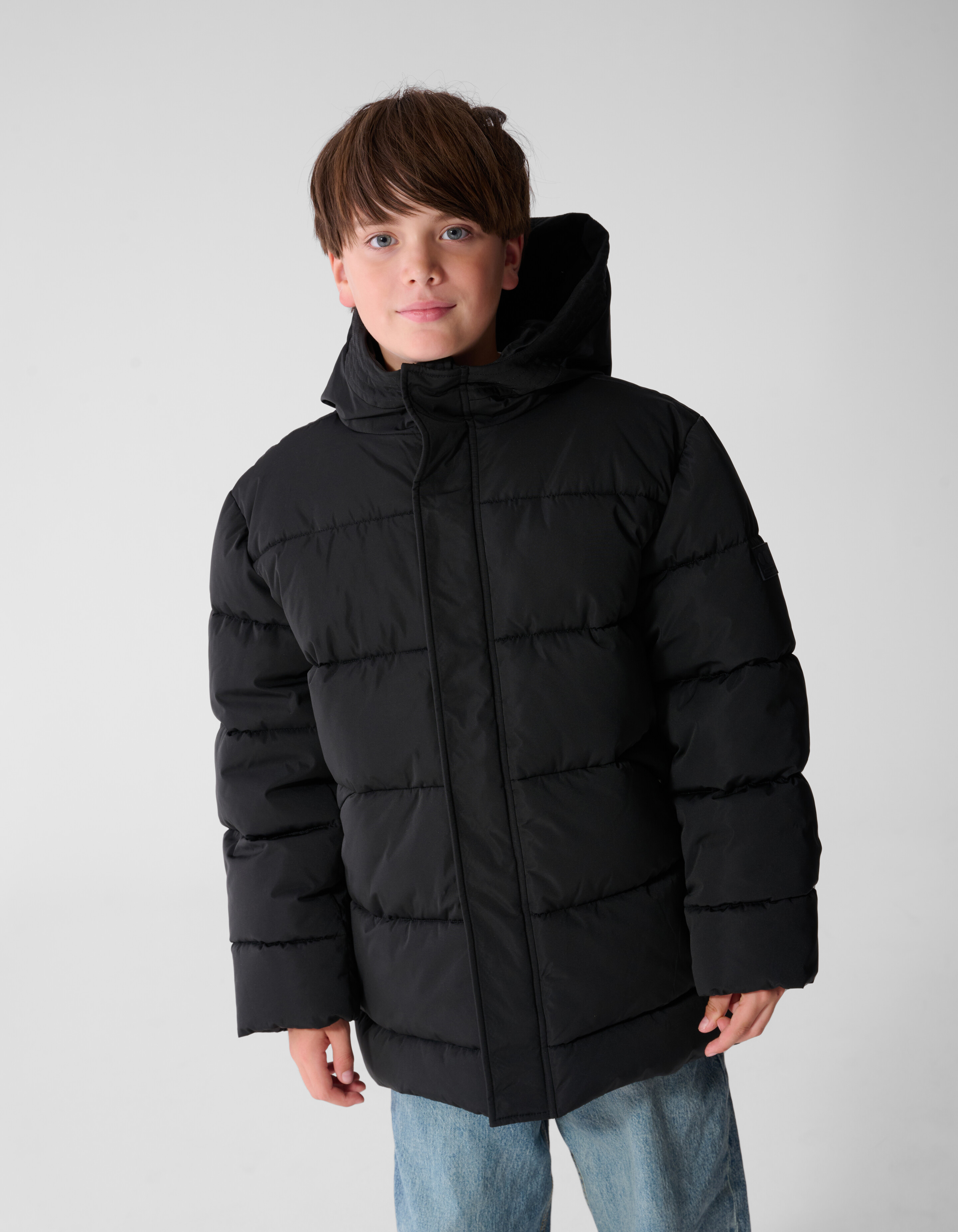 Lange Puffer Jas Zwart SHOEBY BOYS
