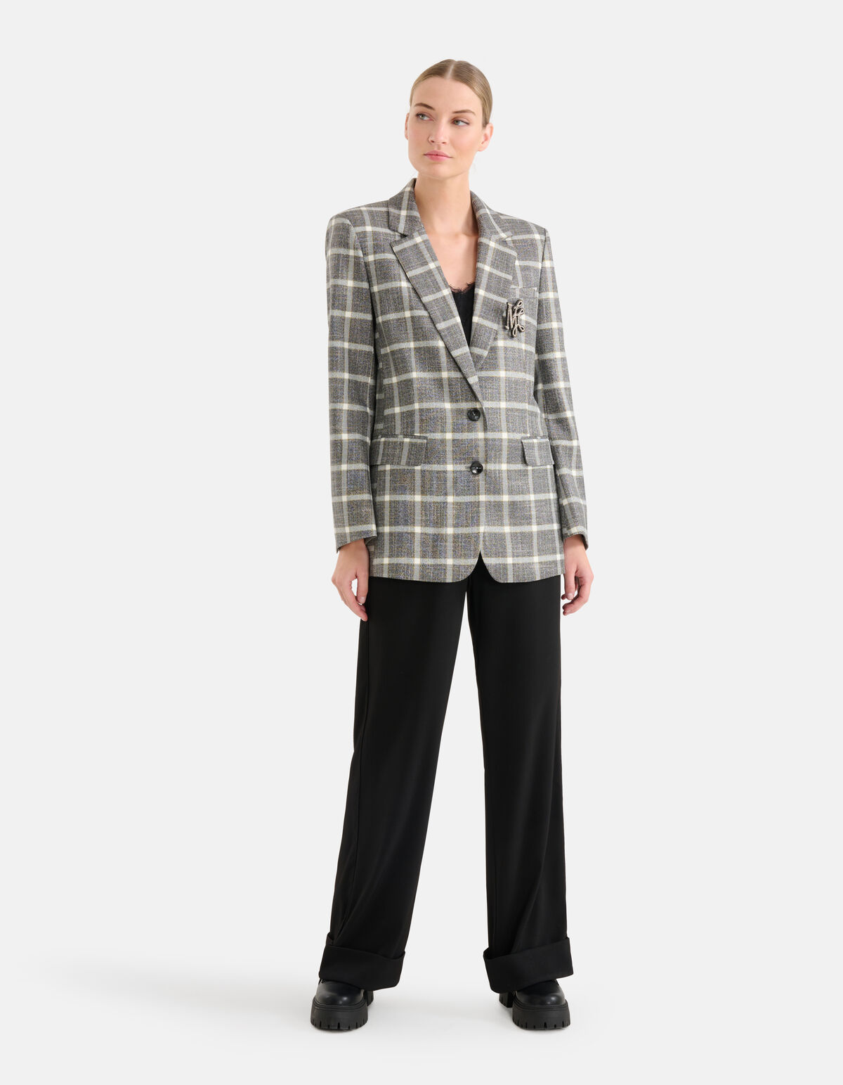 Oversized Ruiten Blazer Grijs By Mieke SHOEBY WOMEN