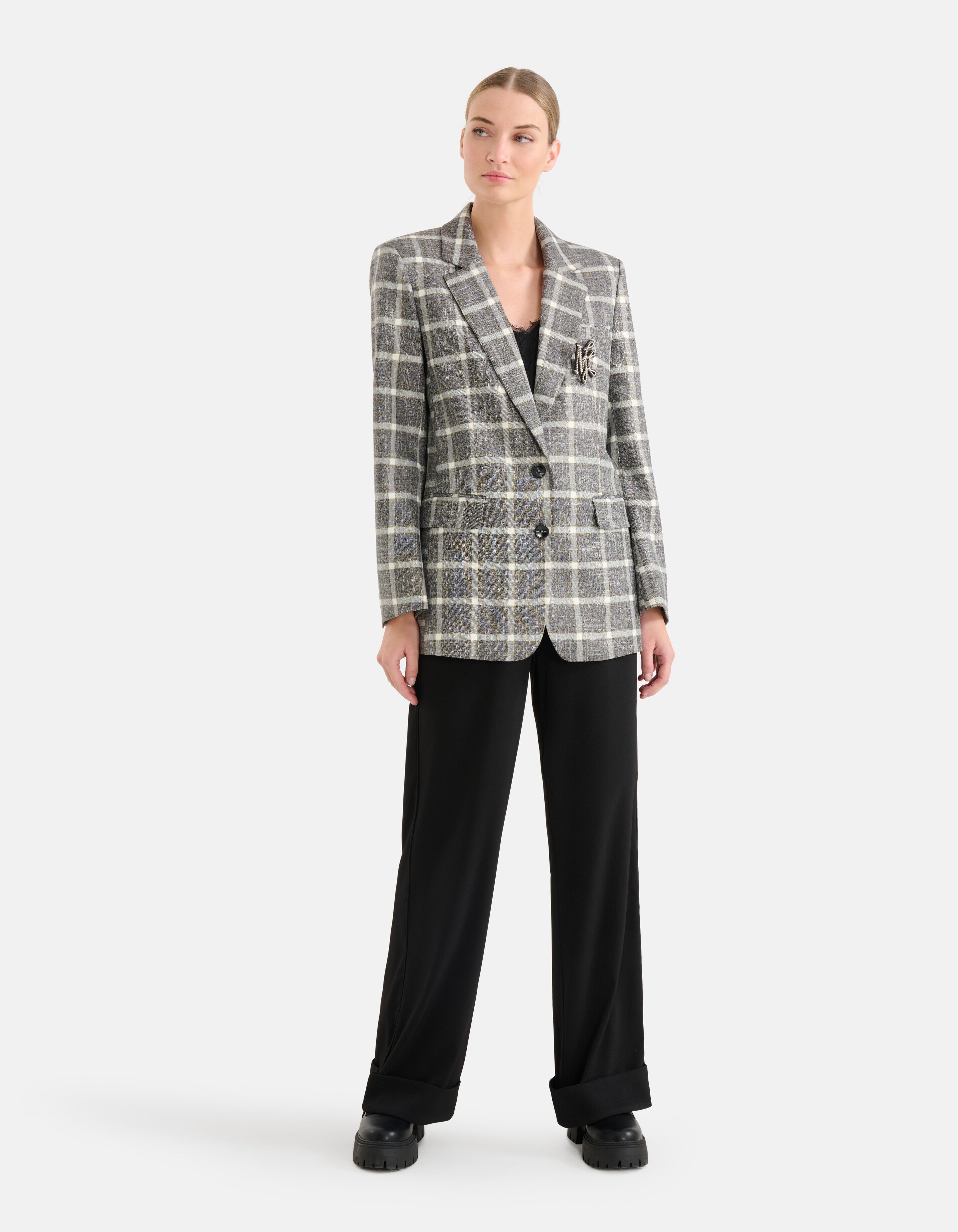 Oversized Ruiten Blazer Grijs By Mieke SHOEBY WOMEN