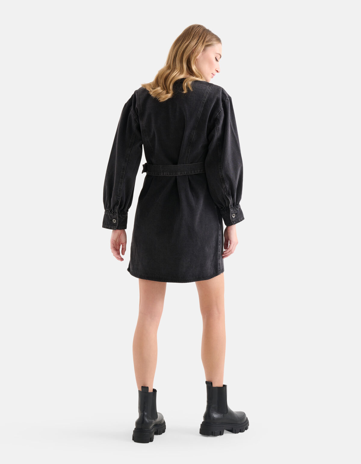 Washed Denim Jurk Zwart SHOEBY WOMEN