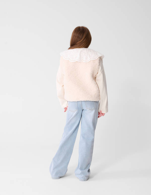 Teddy Mix Gilet Gebroken Wit SHOEBY GIRLS