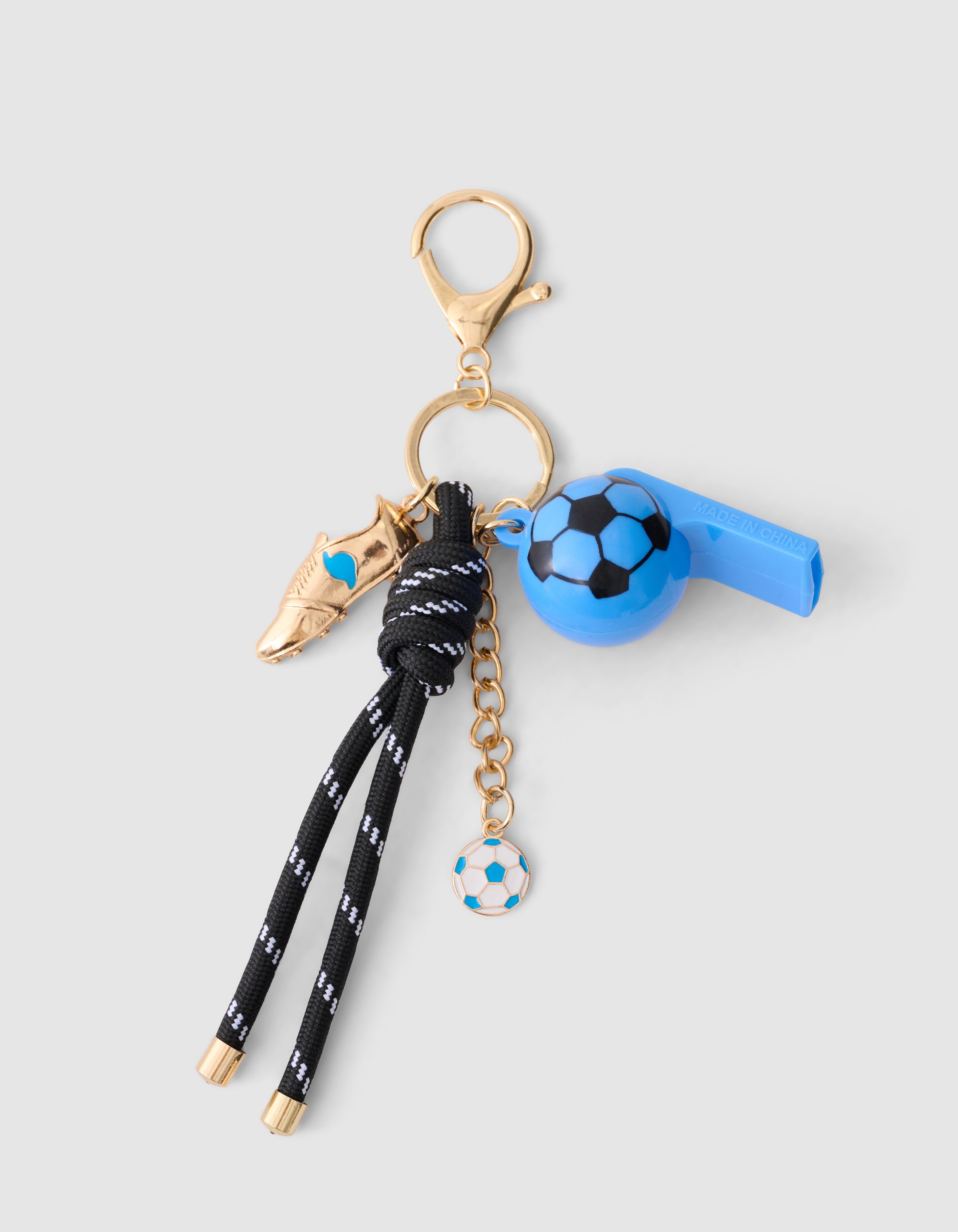 Voetbalfluitje Sleutelhanger Lichtblauw SHOEBY ACCESSOIRES