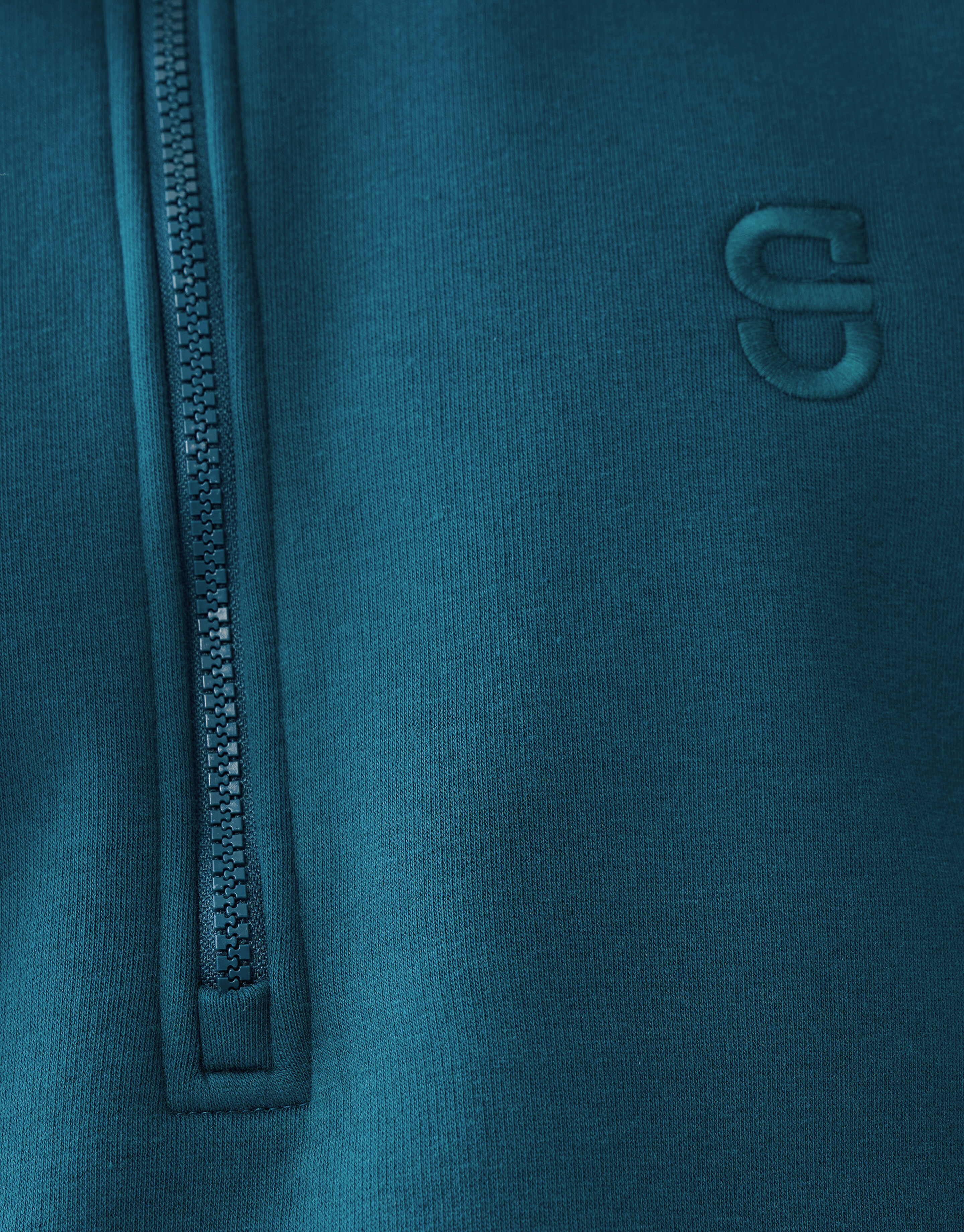 Zipper Badge Sweater Donkergroen SHOEBY MEN