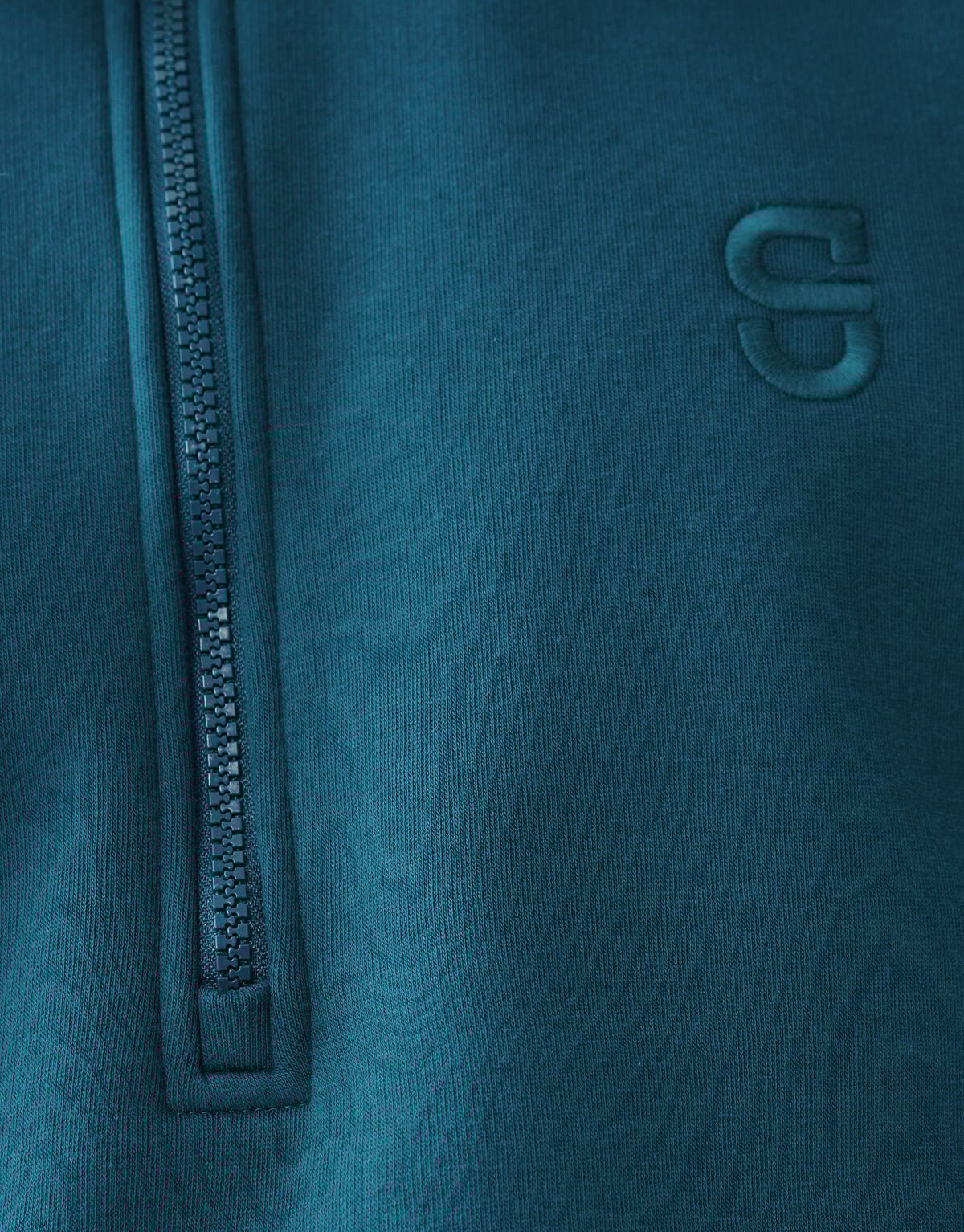 Zipper Badge Sweater Donkergroen SHOEBY MEN