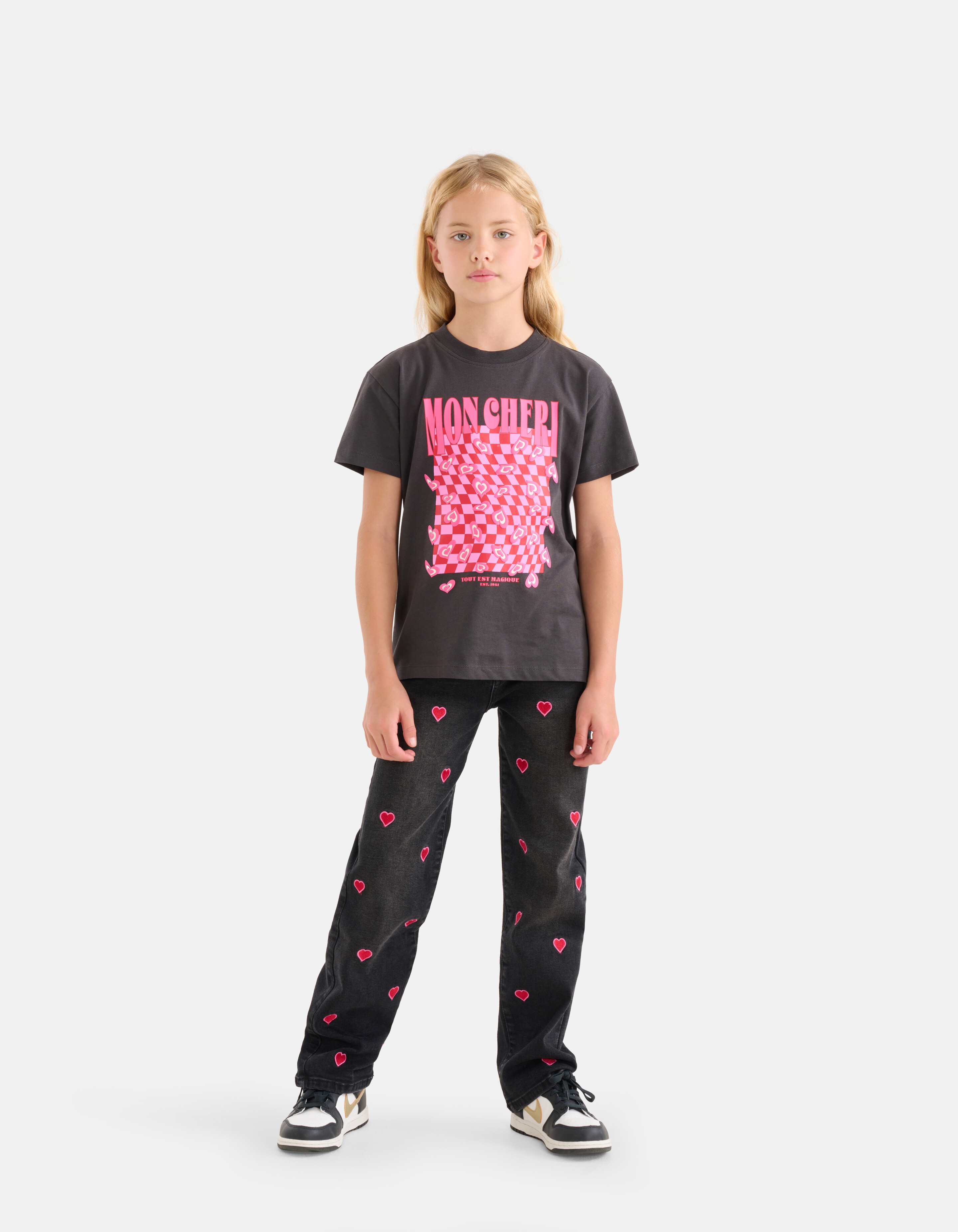 Heart Wide Leg Jeans Zwart SHOEBY GIRLS