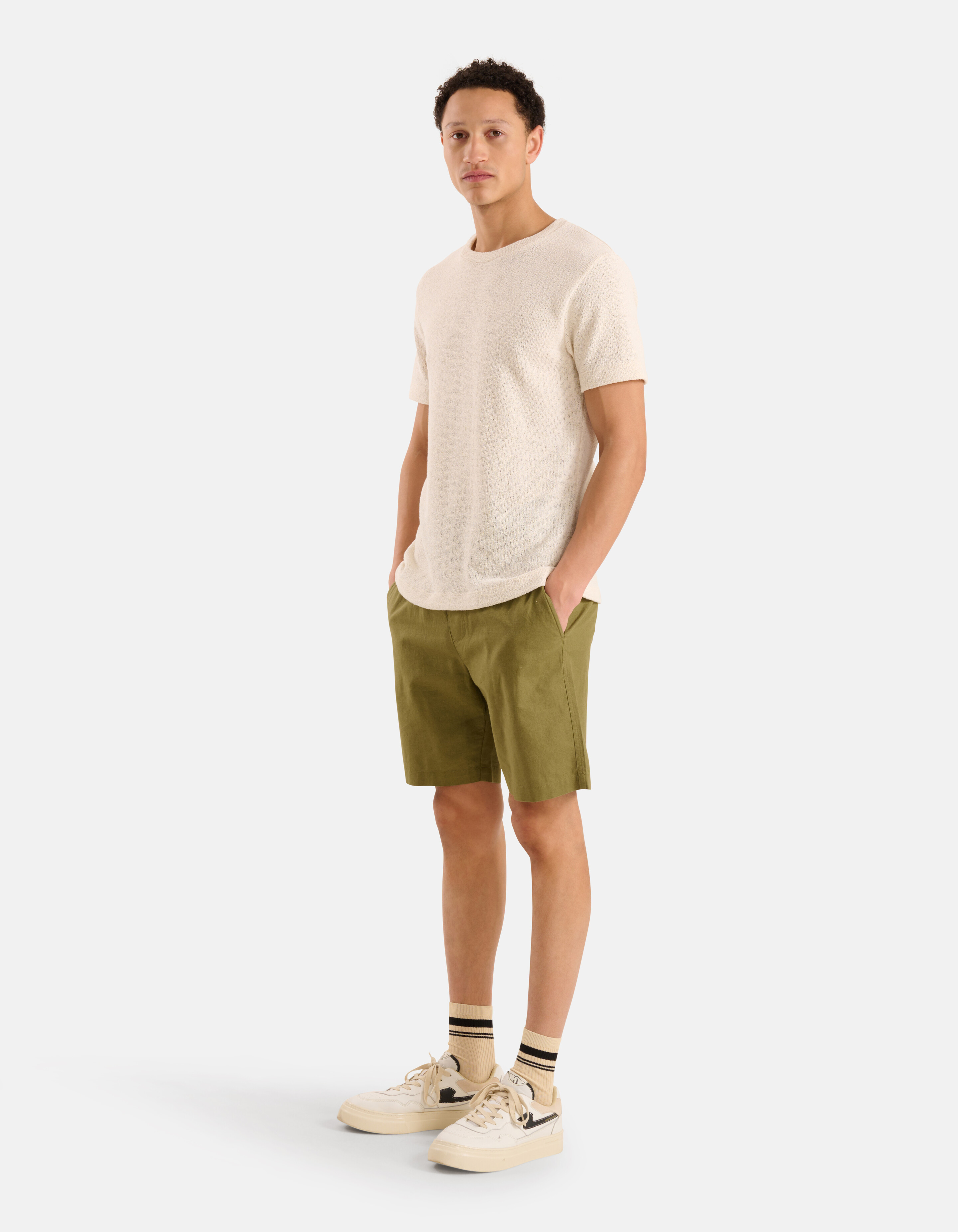 Boucle T-shirt Gebroken Wit SHOEBY MEN