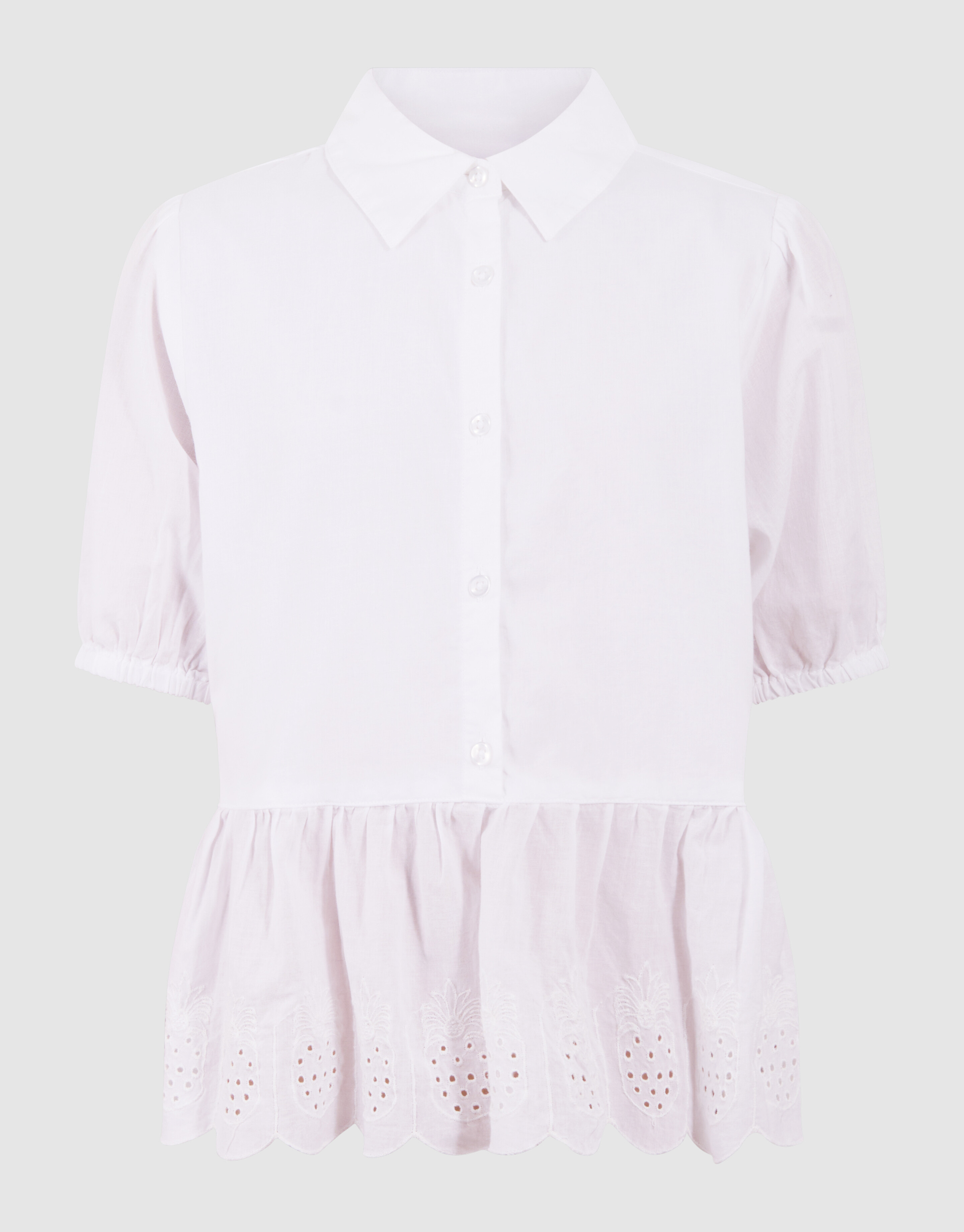 Embroidery Ruffle Blouse Wit SHOEBY GIRLS