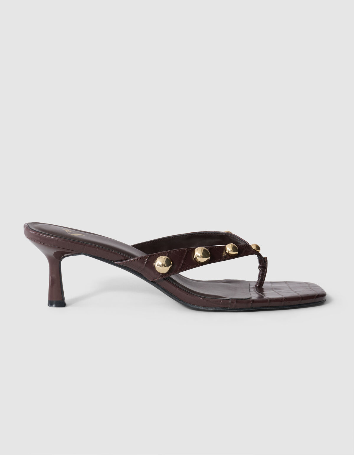 Studs Slipper Hakken Donkerbruin SHOEBY SHOES