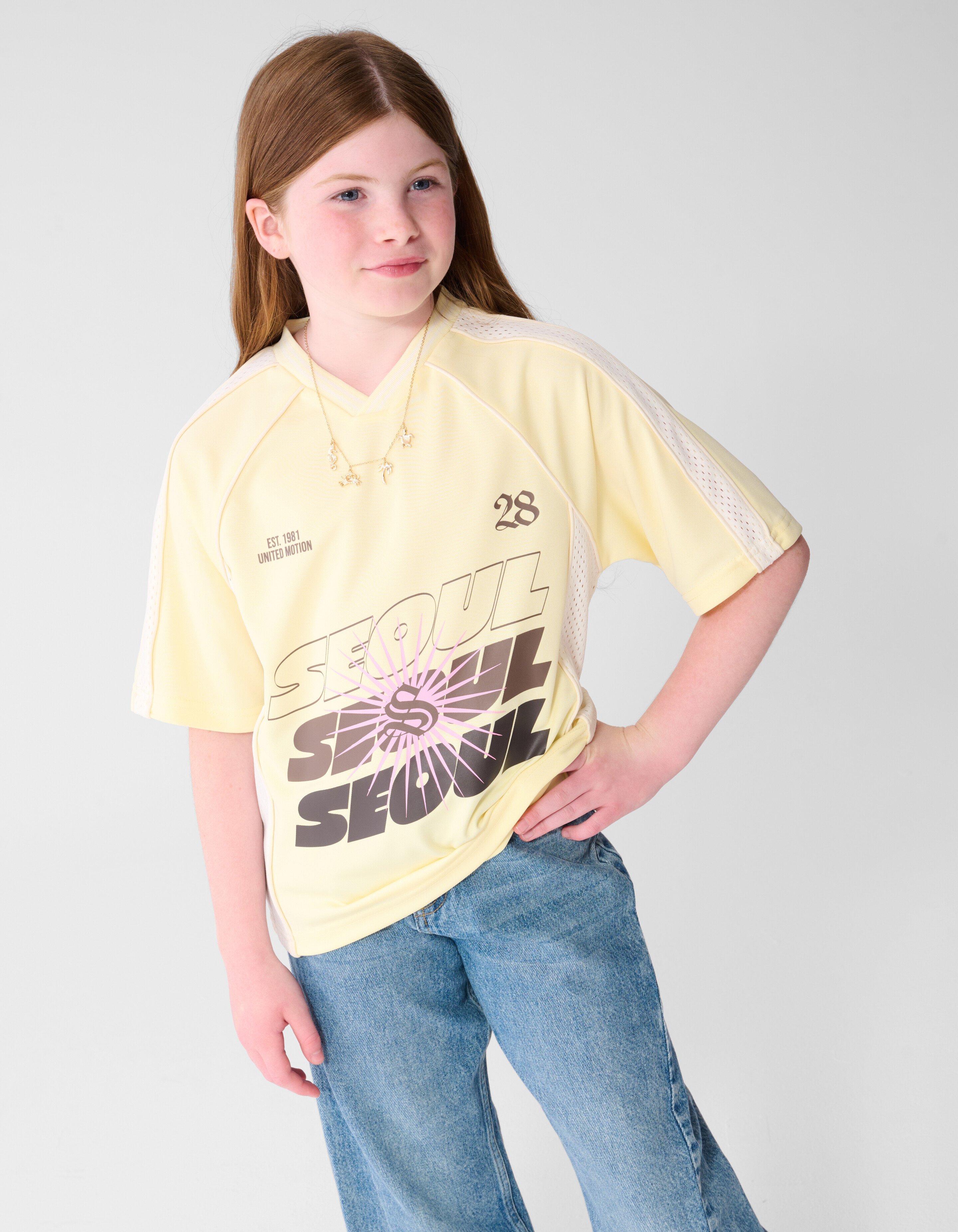 Seoul Baseball T-shirt Lichtgeel SHOEBY GIRLS