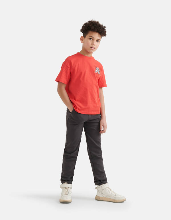 Slim Fit Broek Donkergrijs SHOEBY BOYS