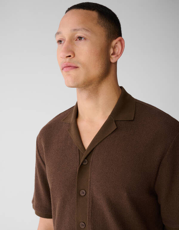 Gebreide Overshirt Donkerbruin SHOEBY MEN