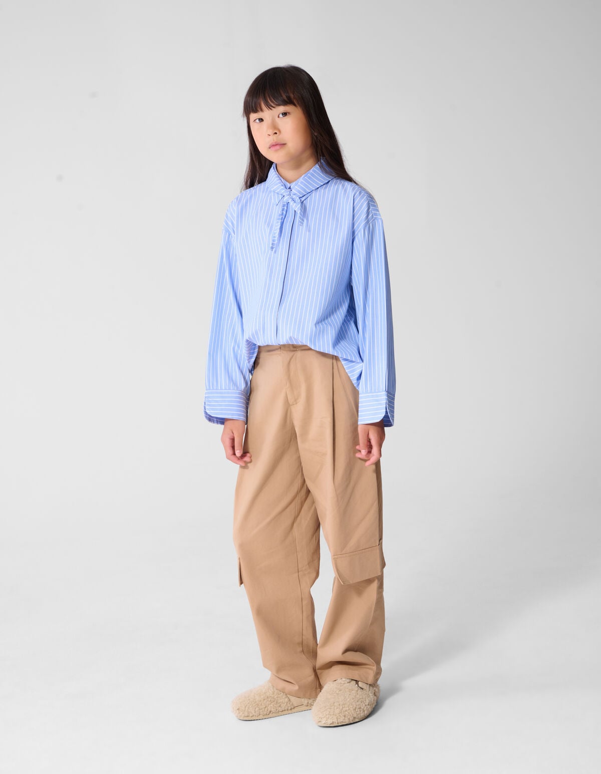 Long Scarf Blouse Blauw SHOEBY GIRLS