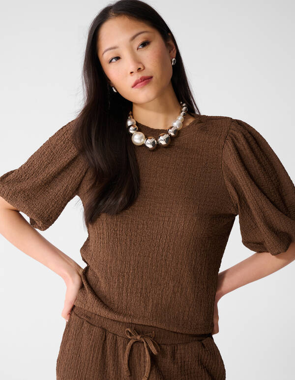 Crinkle Balloon Top Bruin SHOEBY WOMEN