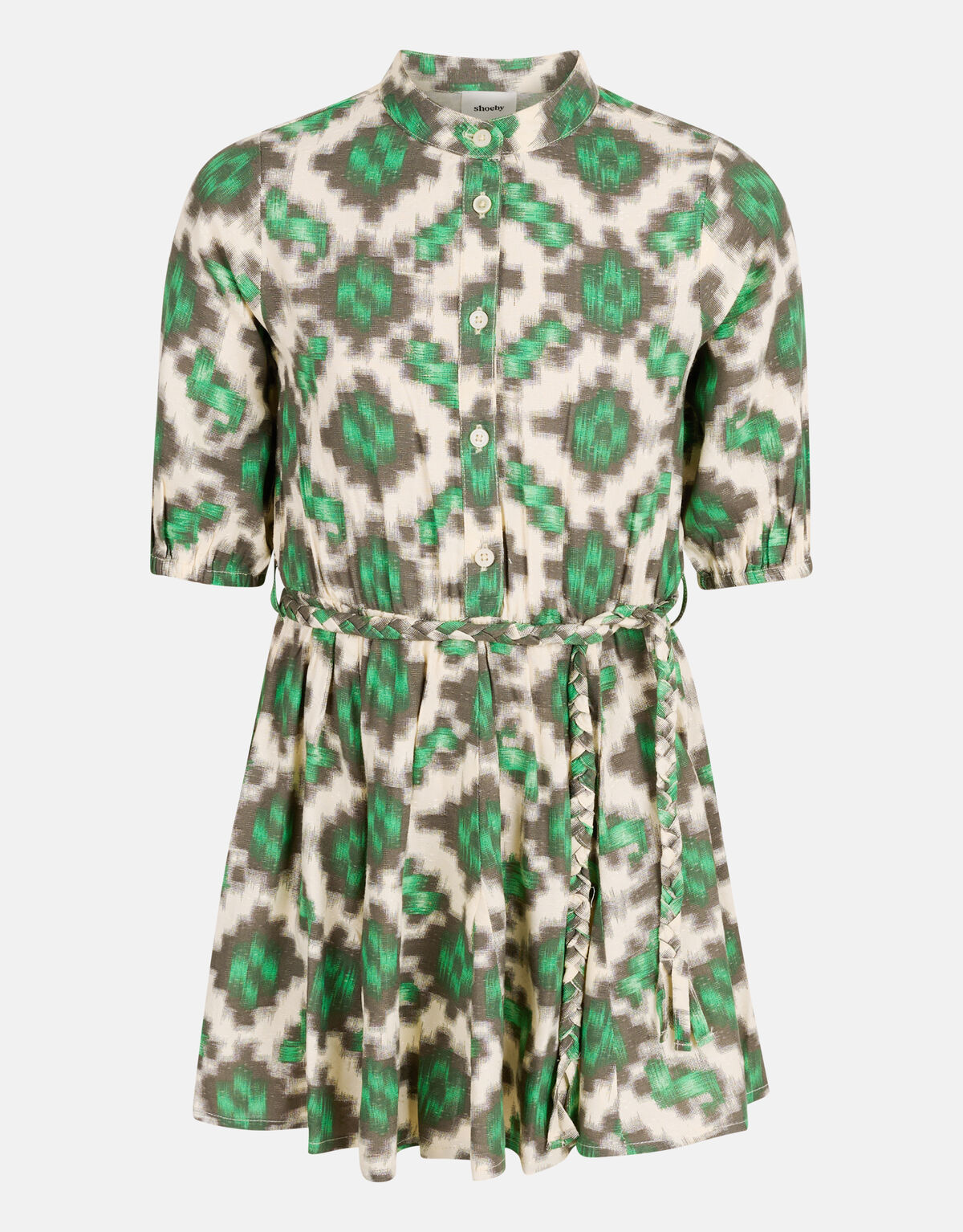 Grafische Jurk Gebroken Wit SHOEBY GIRLS