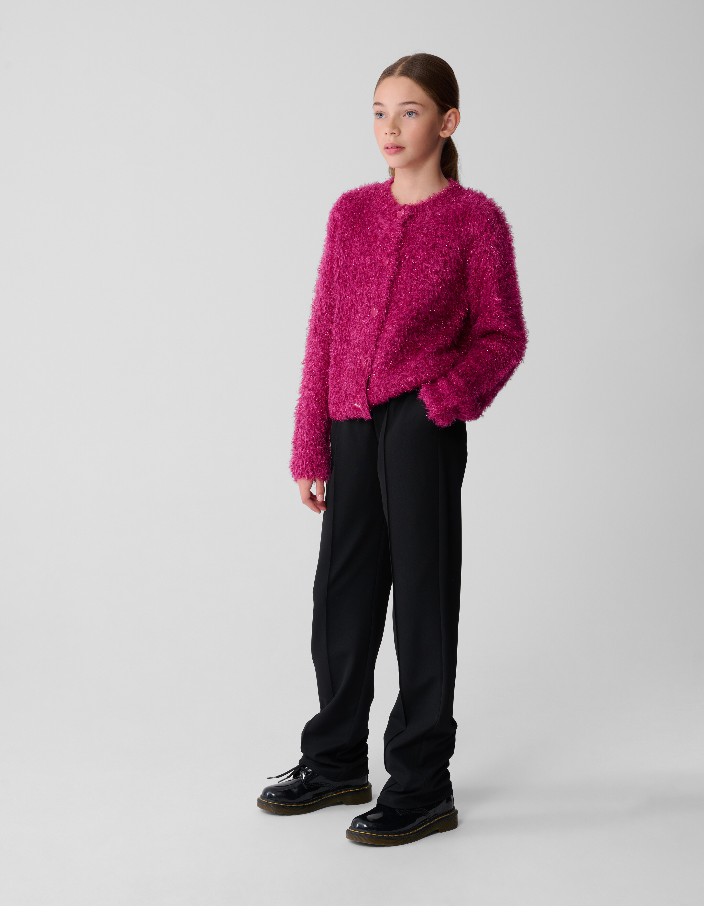 Fluffy Glitter Vest Donkerroze SHOEBY GIRLS