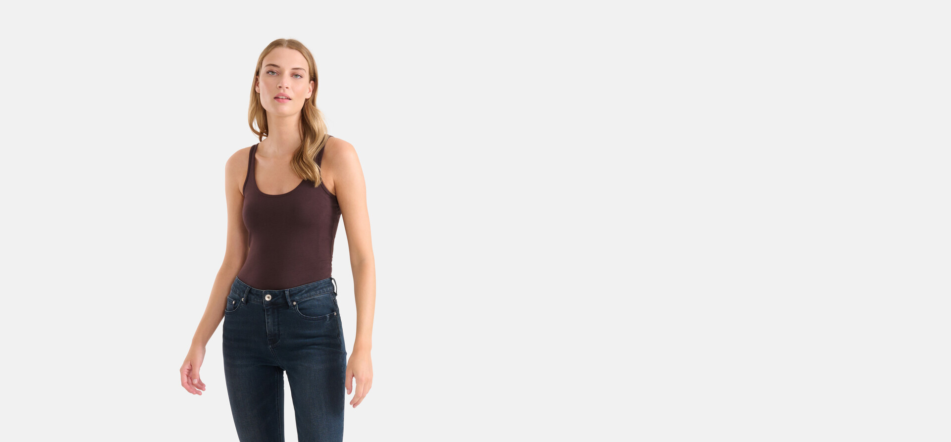 Basis Tanktop Donkerbruin Eksept