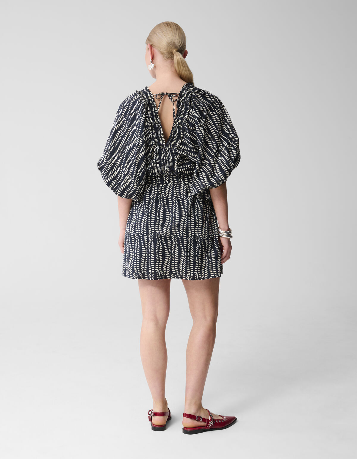 Printed Mini Jurk Zwart/Wit SHOEBY WOMEN