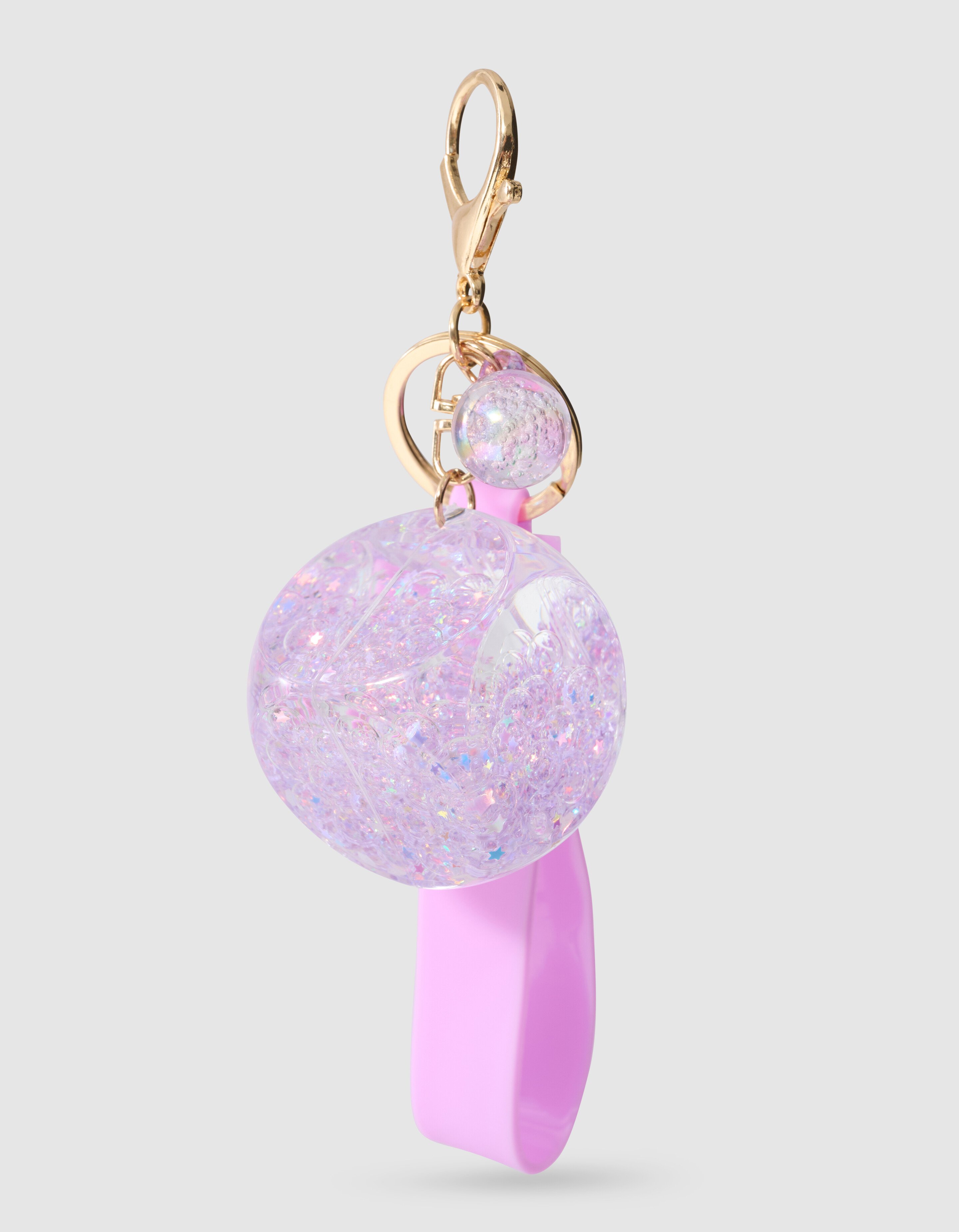 Glitter Dobbelsteen Sleutelhanger Paars SHOEBY ACCESSOIRES