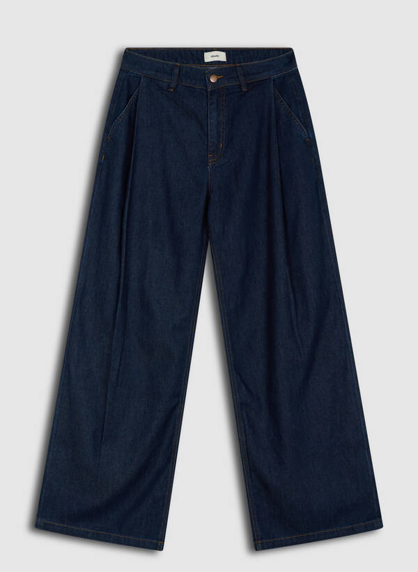Pleated Wide Leg Fit Jeans Donkerblauw SHOEBY WOMEN
