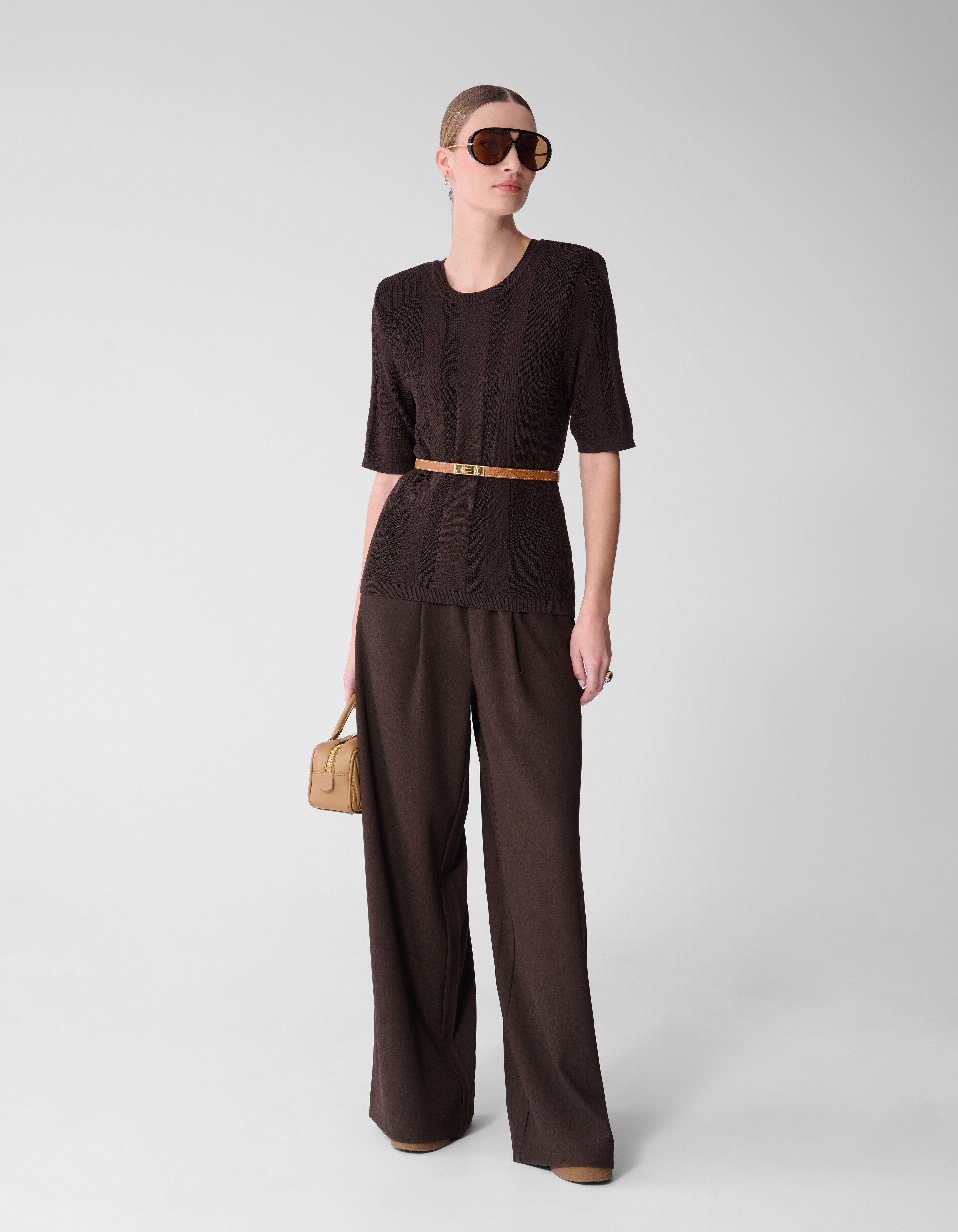 Gebreide Rib Top Donkerbruin By Mieke SHOEBY WOMEN