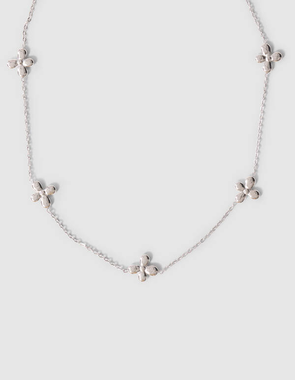 Small Flower Ketting Zilver SHOEBY ACCESSOIRES