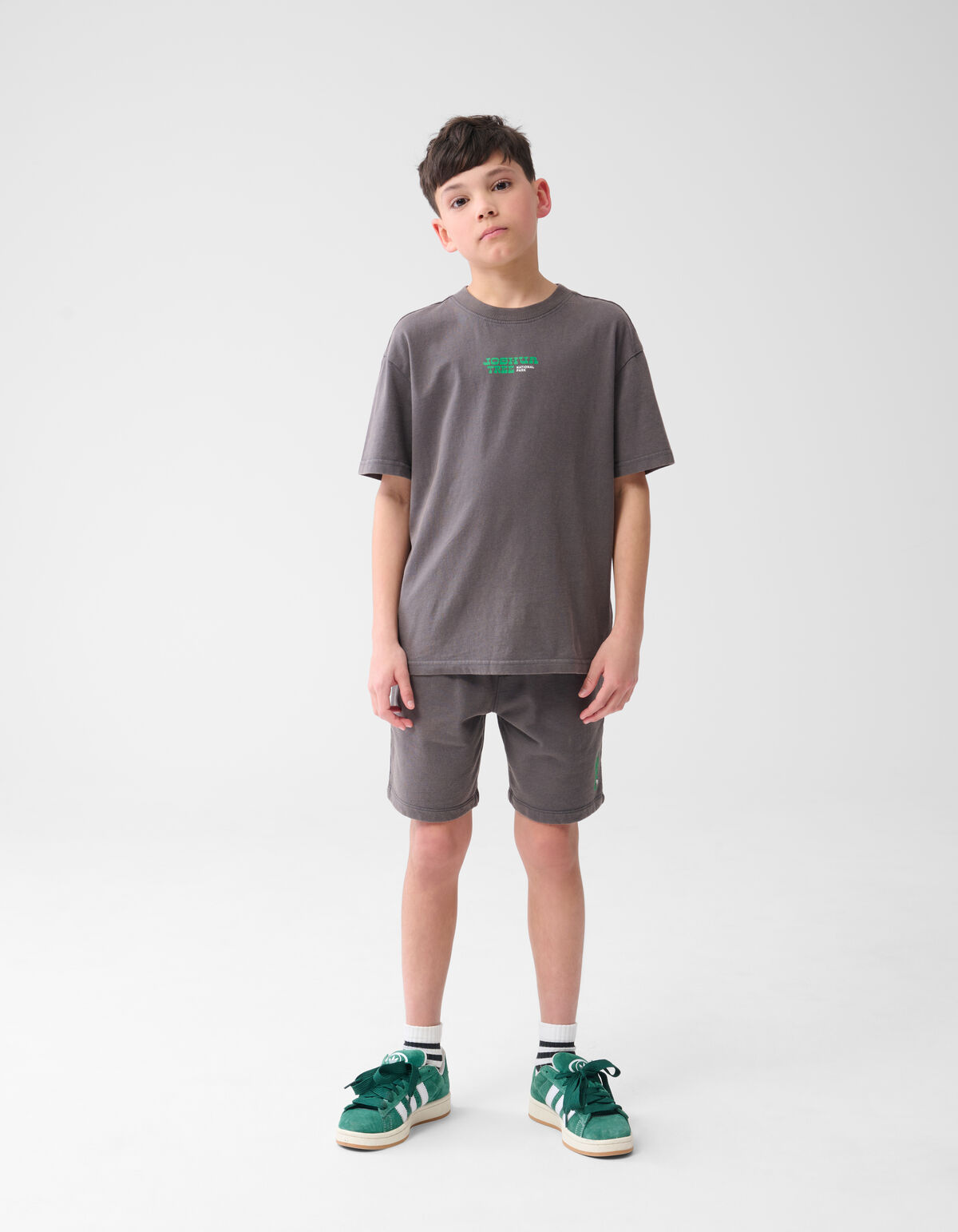 Tekst Short Donkergrijs SHOEBY BOYS