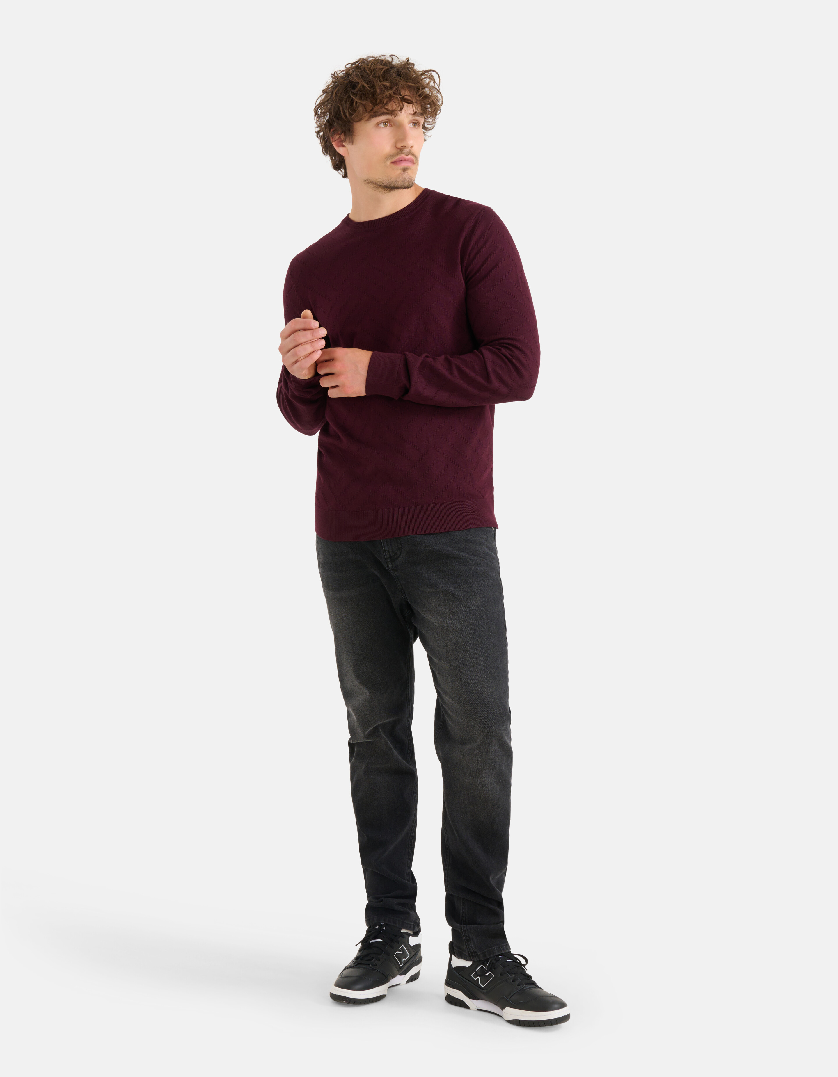 Diagonaal Trui Bordeaux SHOEBY MEN