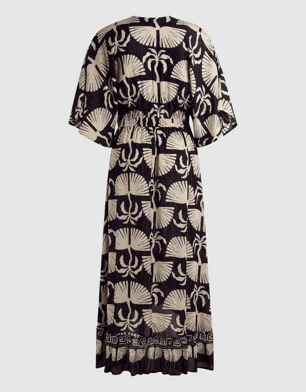 Printed Maxi Jurk Zwart/Wit SHOEBY WOMEN