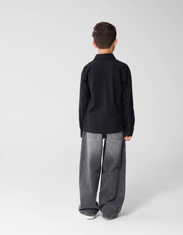 Jersey Overhemd Zwart SHOEBY BOYS