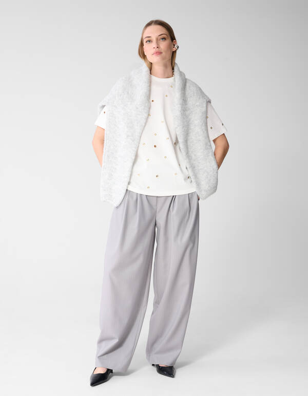 Oversized Eyelet T-shirt Wit SHOEBY WOMEN