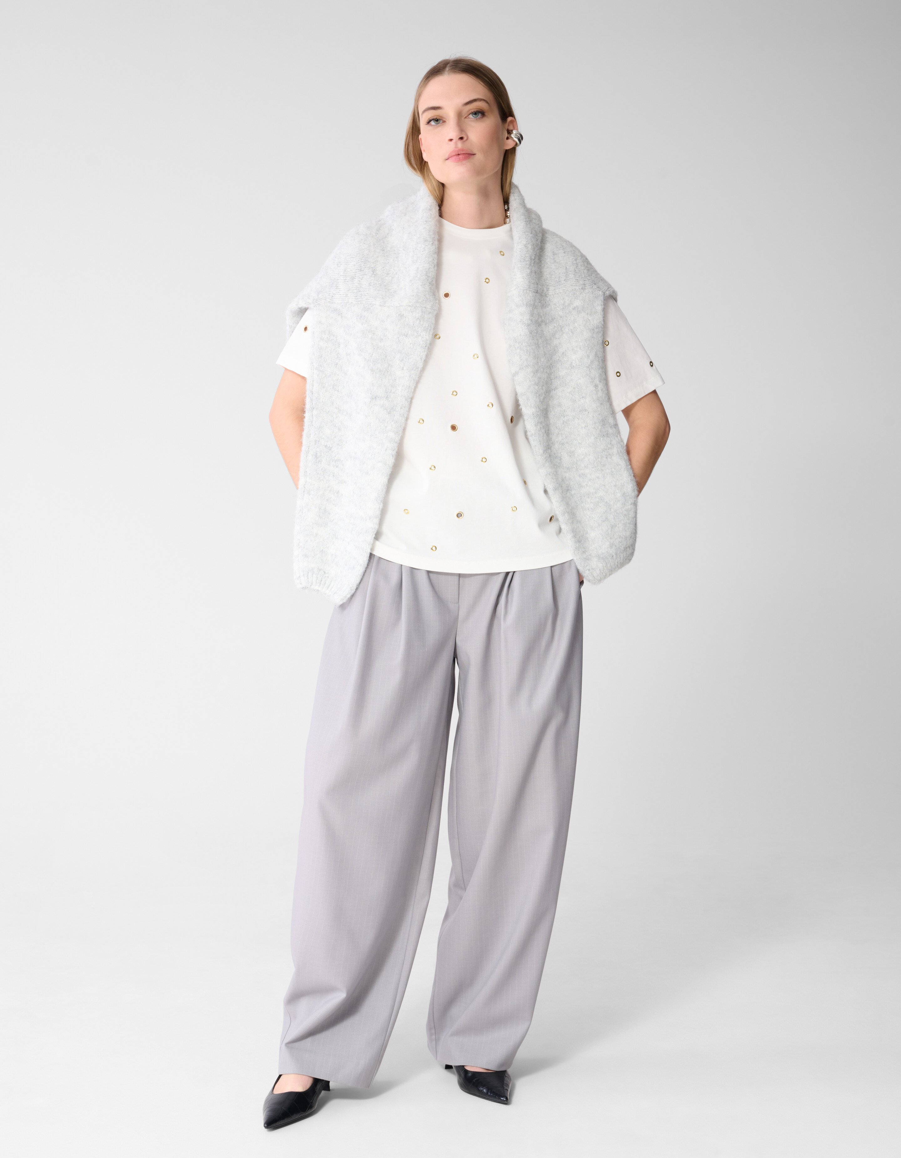 Oversized Eyelet T-shirt Wit SHOEBY WOMEN