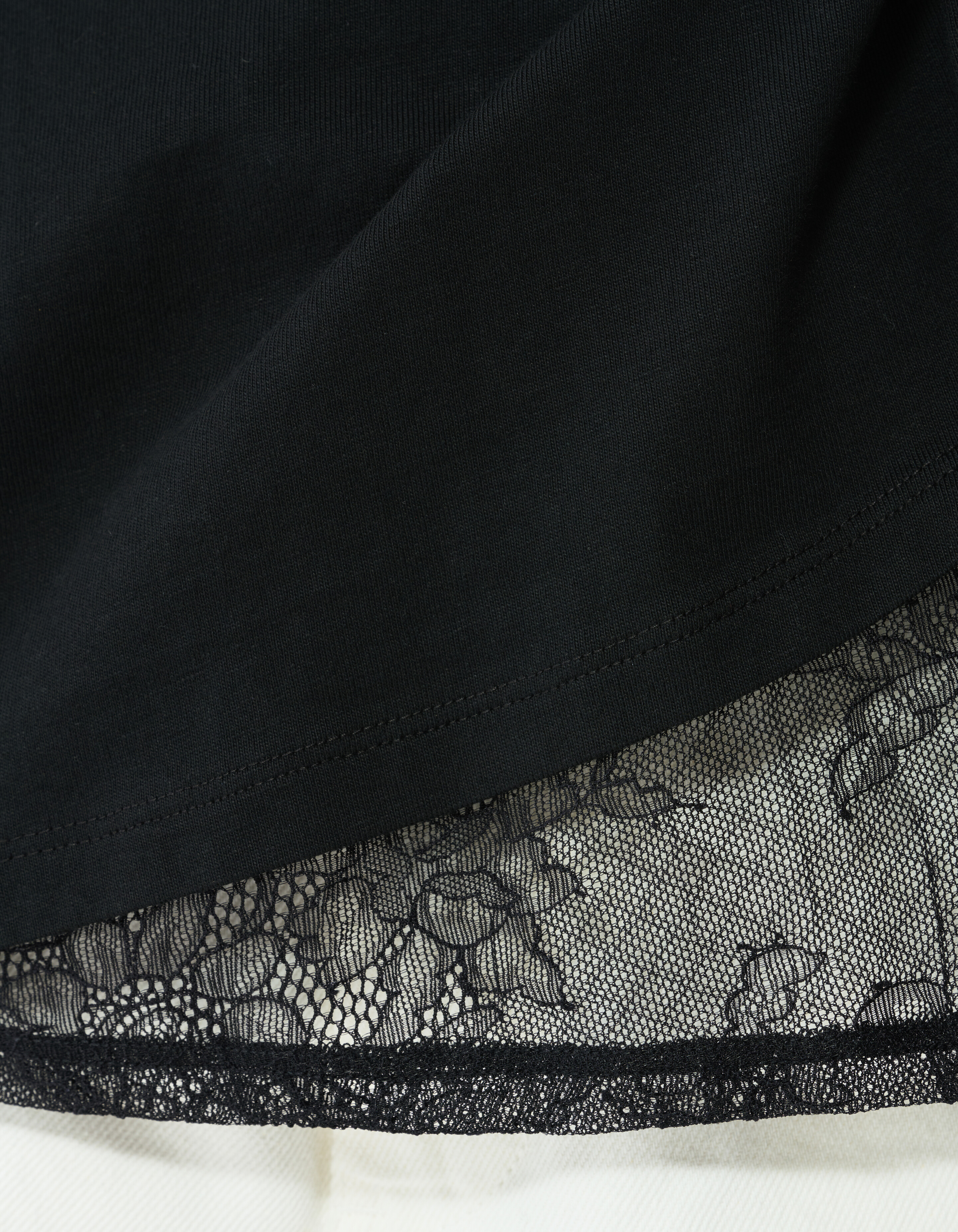 Lace Insert T-shirt Zwart SHOEBY WOMEN