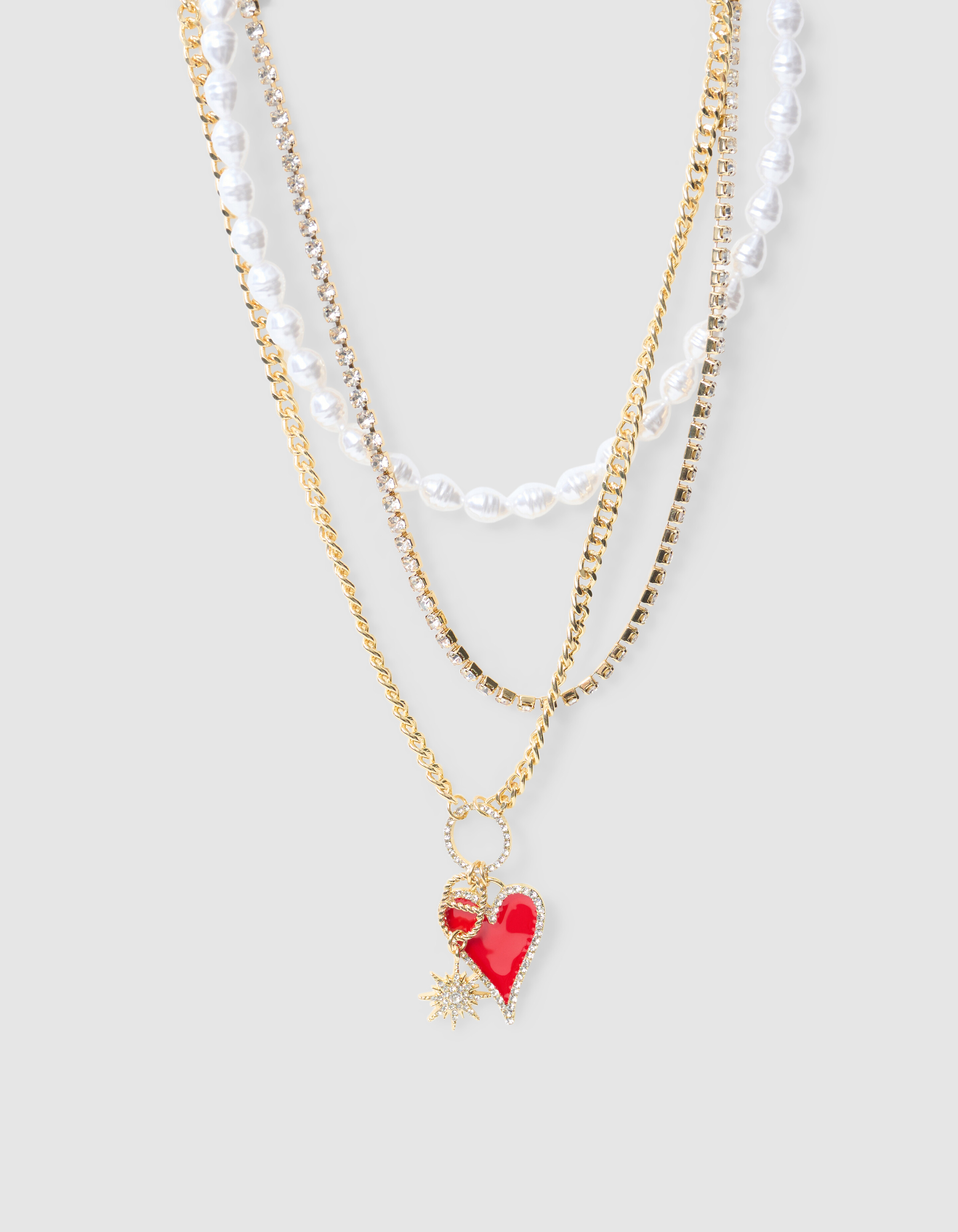 Combi Heart Ketting Goud SHOEBY ACCESSOIRES