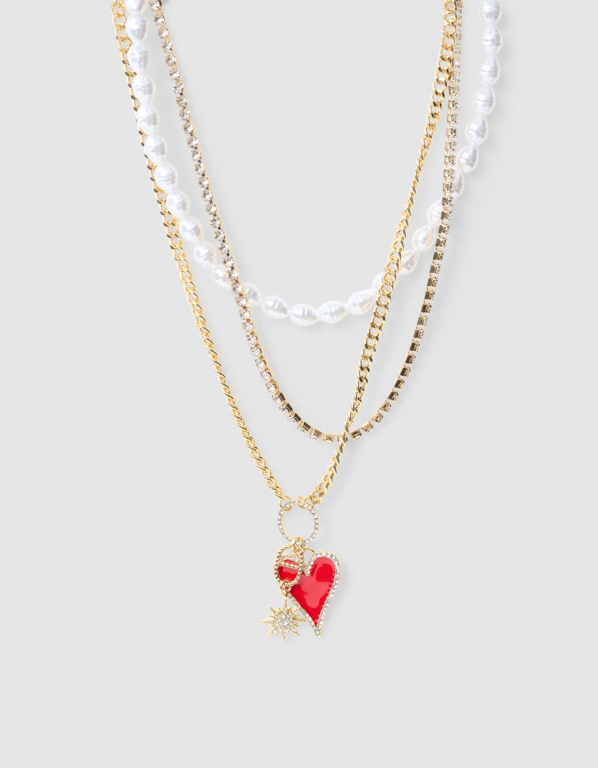 Combi Heart Ketting Goud SHOEBY ACCESSOIRES