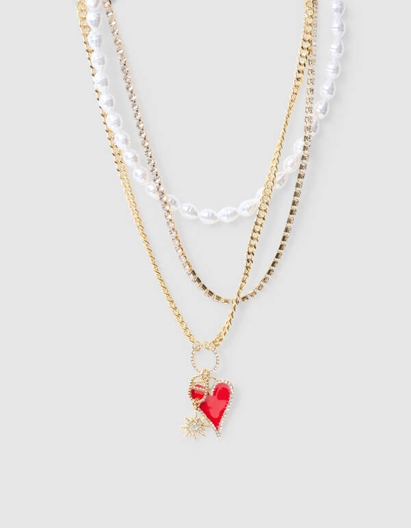 Combi Heart Ketting Goud SHOEBY ACCESSOIRES
