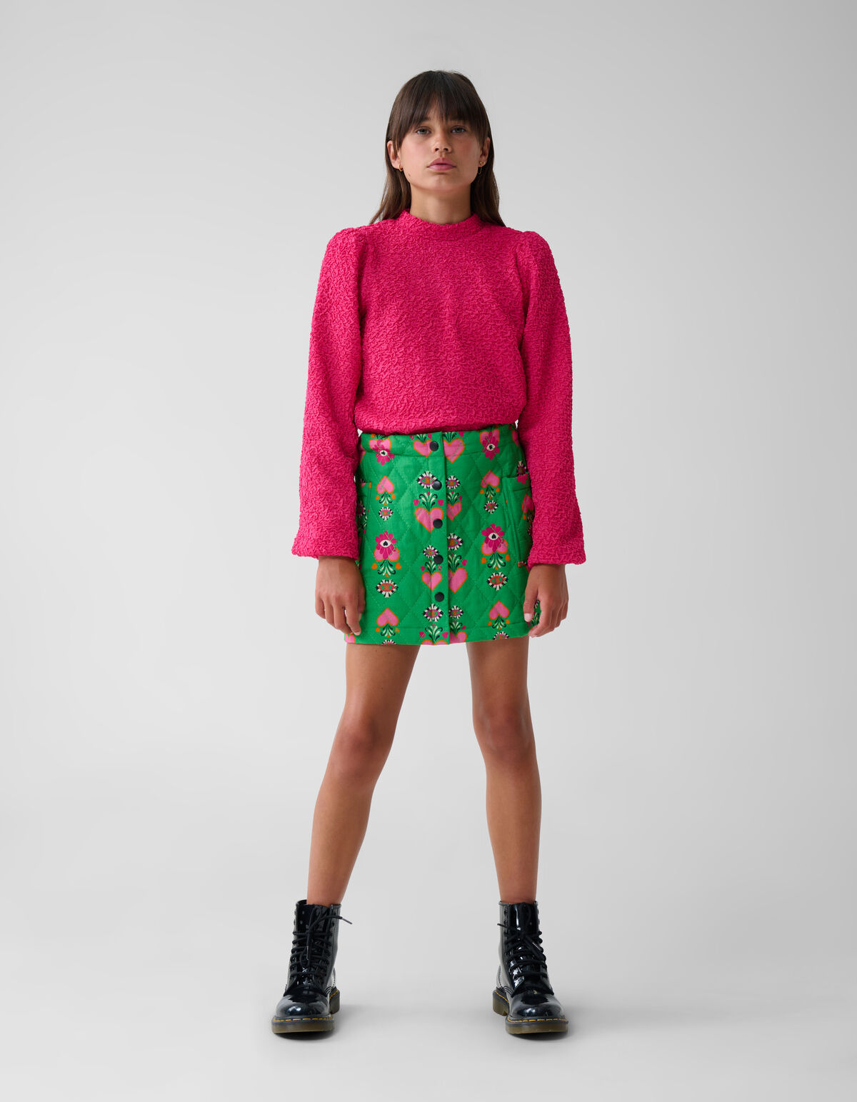 Quilted Mini Rok Groen SHOEBY GIRLS