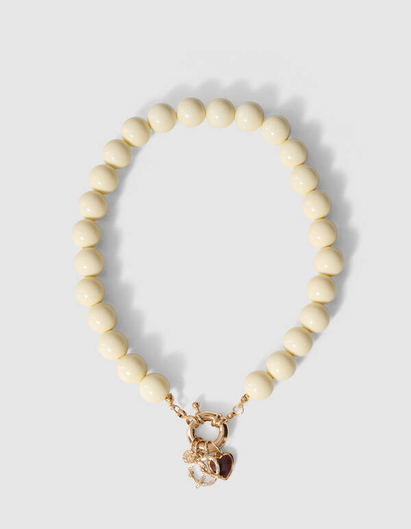 Beaded Charm Ketting Lichtgeel SHOEBY ACCESSOIRES
