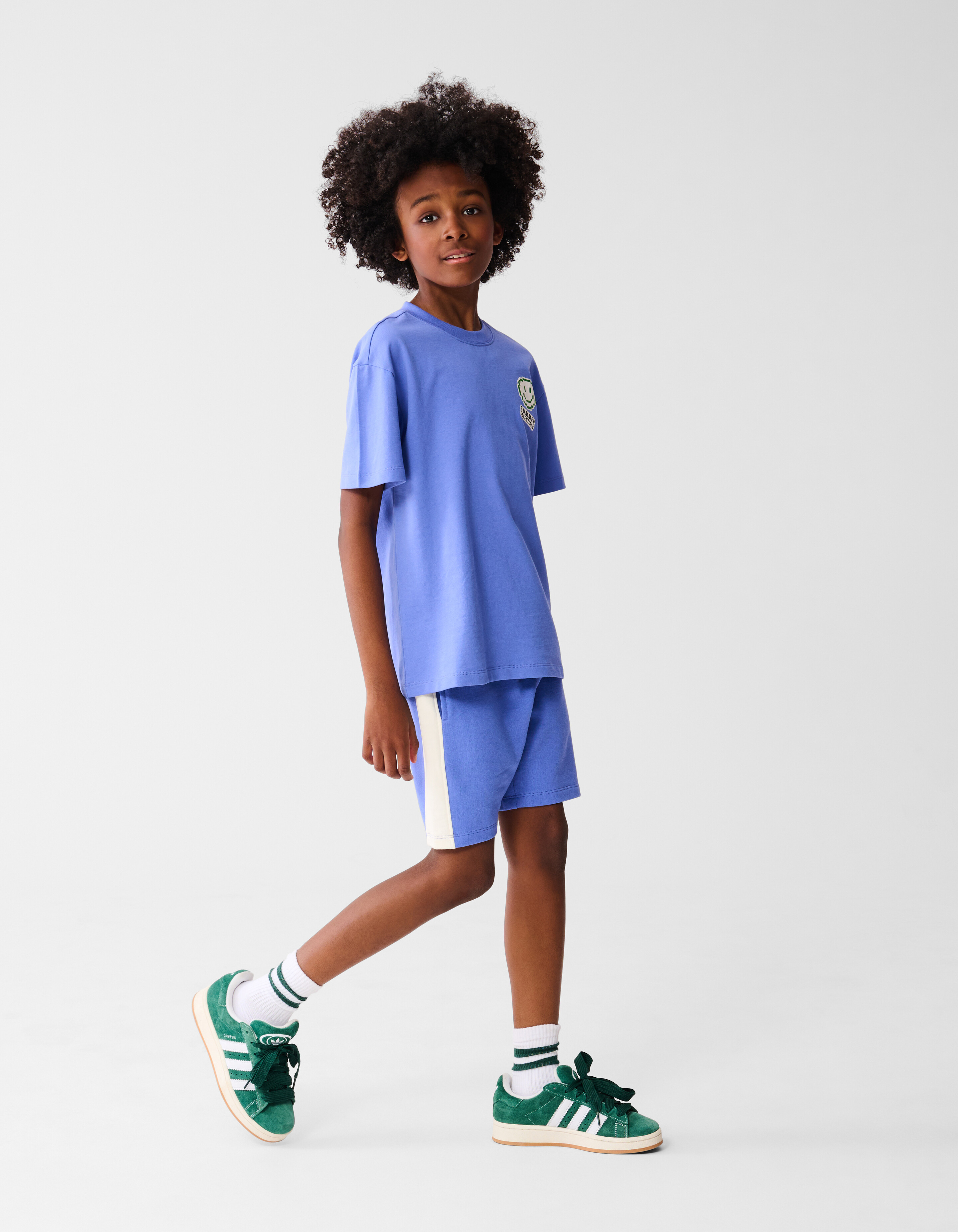 Smiley Artwork T-shirt Blauw SHOEBY BOYS