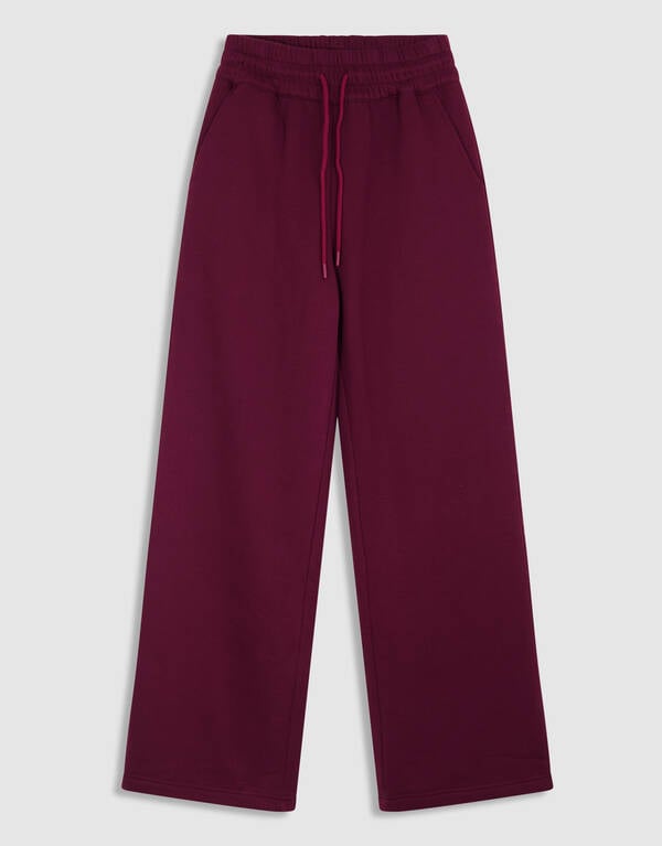 Wide Leg Jogger Broek Donkerrood SHOEBY WOMEN