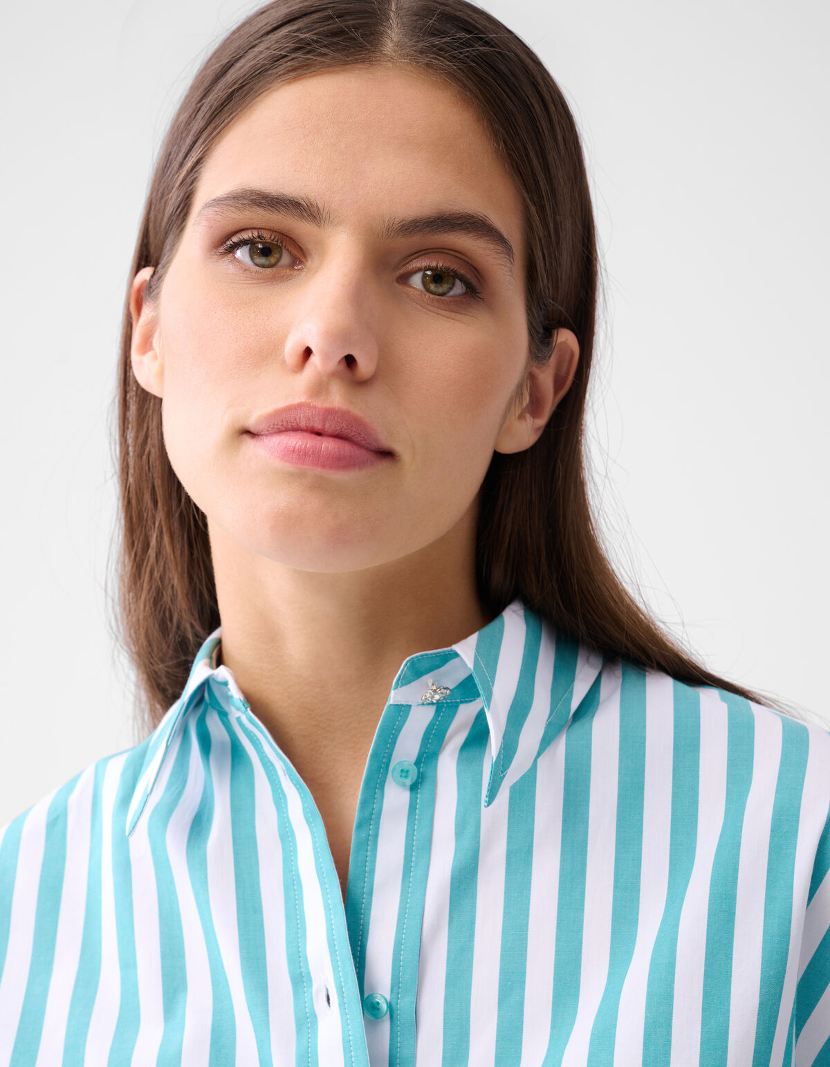 Pinstripe Blouse Groen SHOEBY WOMEN
