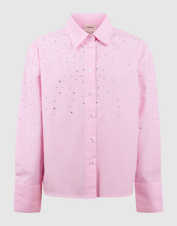 Pinstripe Strass Blouse Lichtroze SHOEBY GIRLS