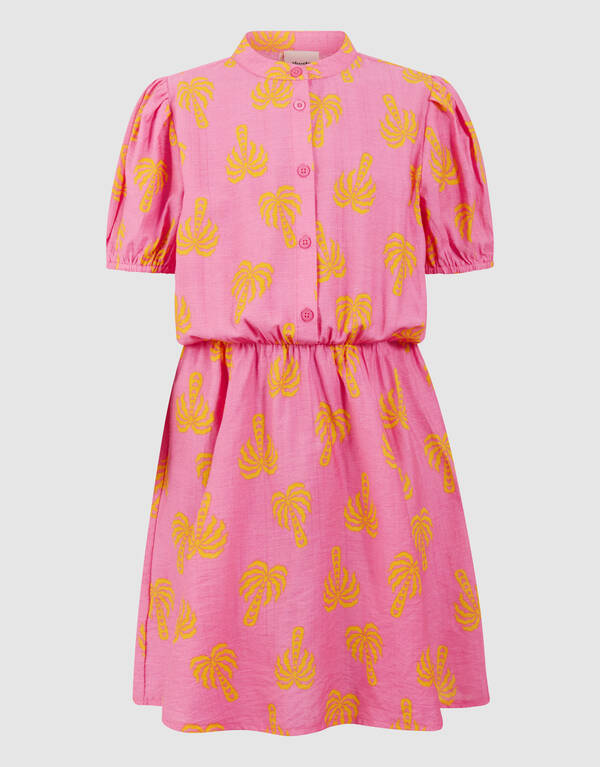 Palm Print Mini Jurk Roze SHOEBY GIRLS