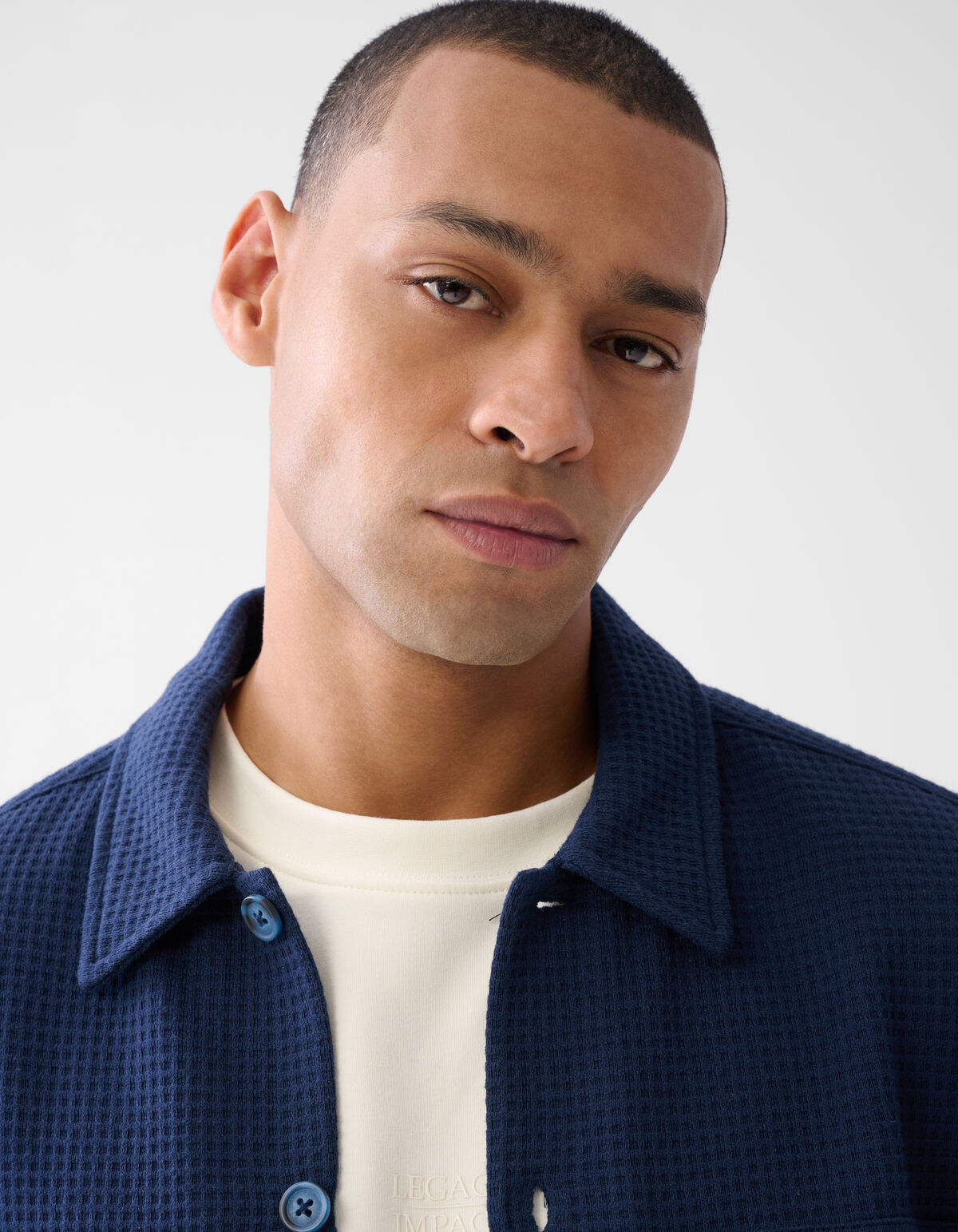 Structuur Overshirt Donkerblauw SHOEBY MEN