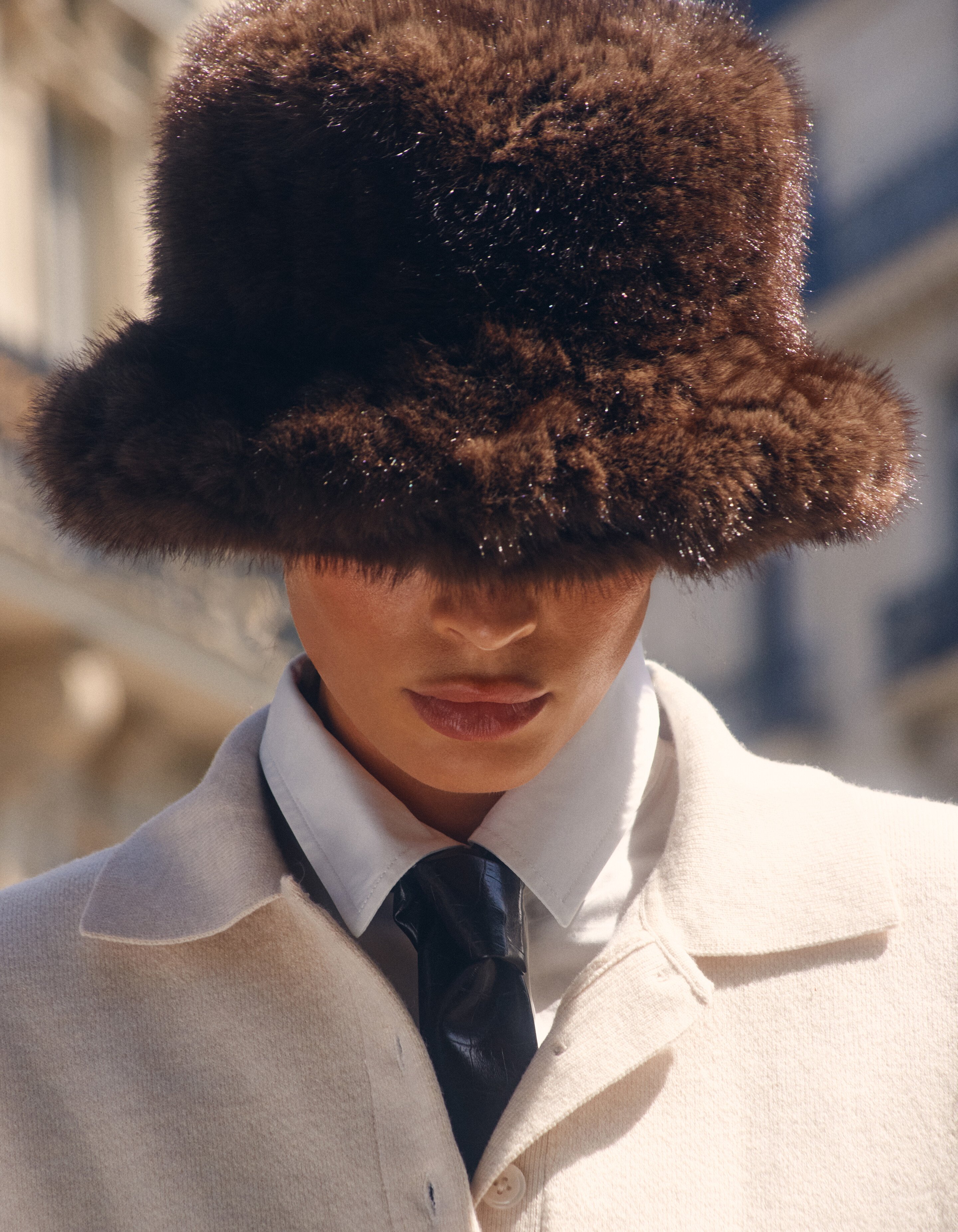 Faux Fur Bucket Hat Bruin SHOEBY ACCESSOIRES