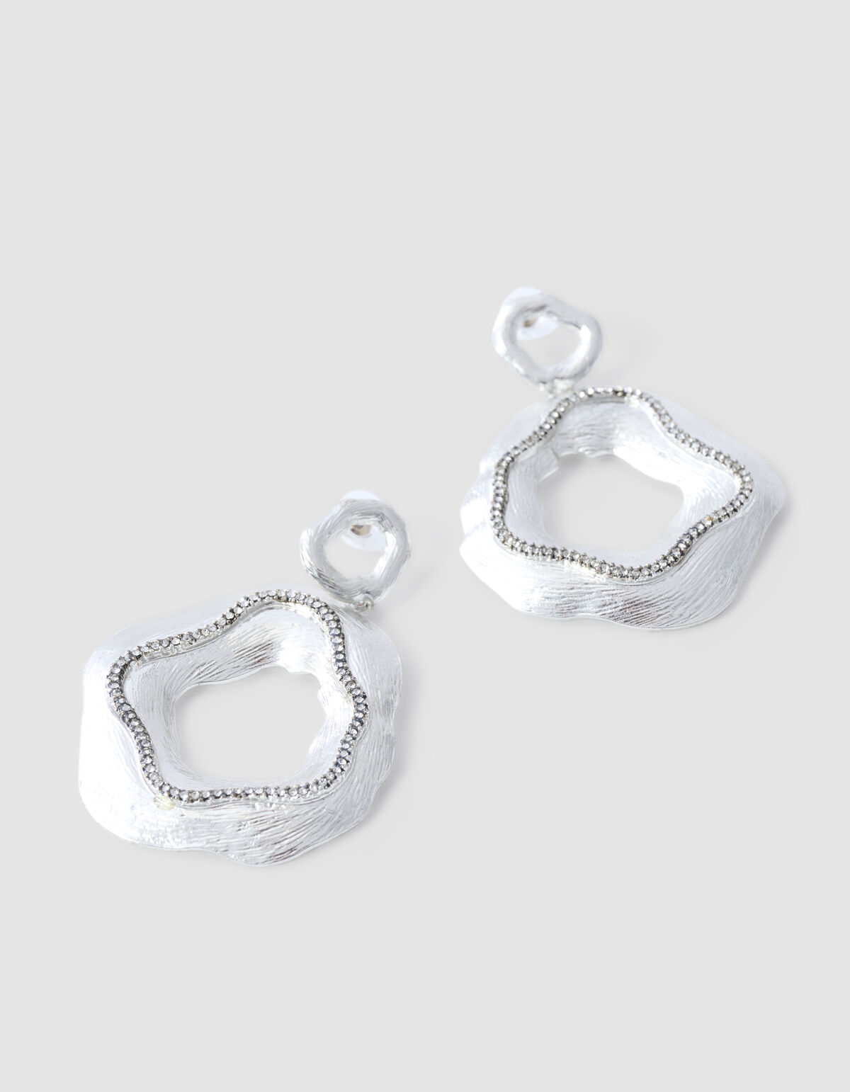 Wavey Strass Oorbellen Zilver SHOEBY ACCESSOIRES