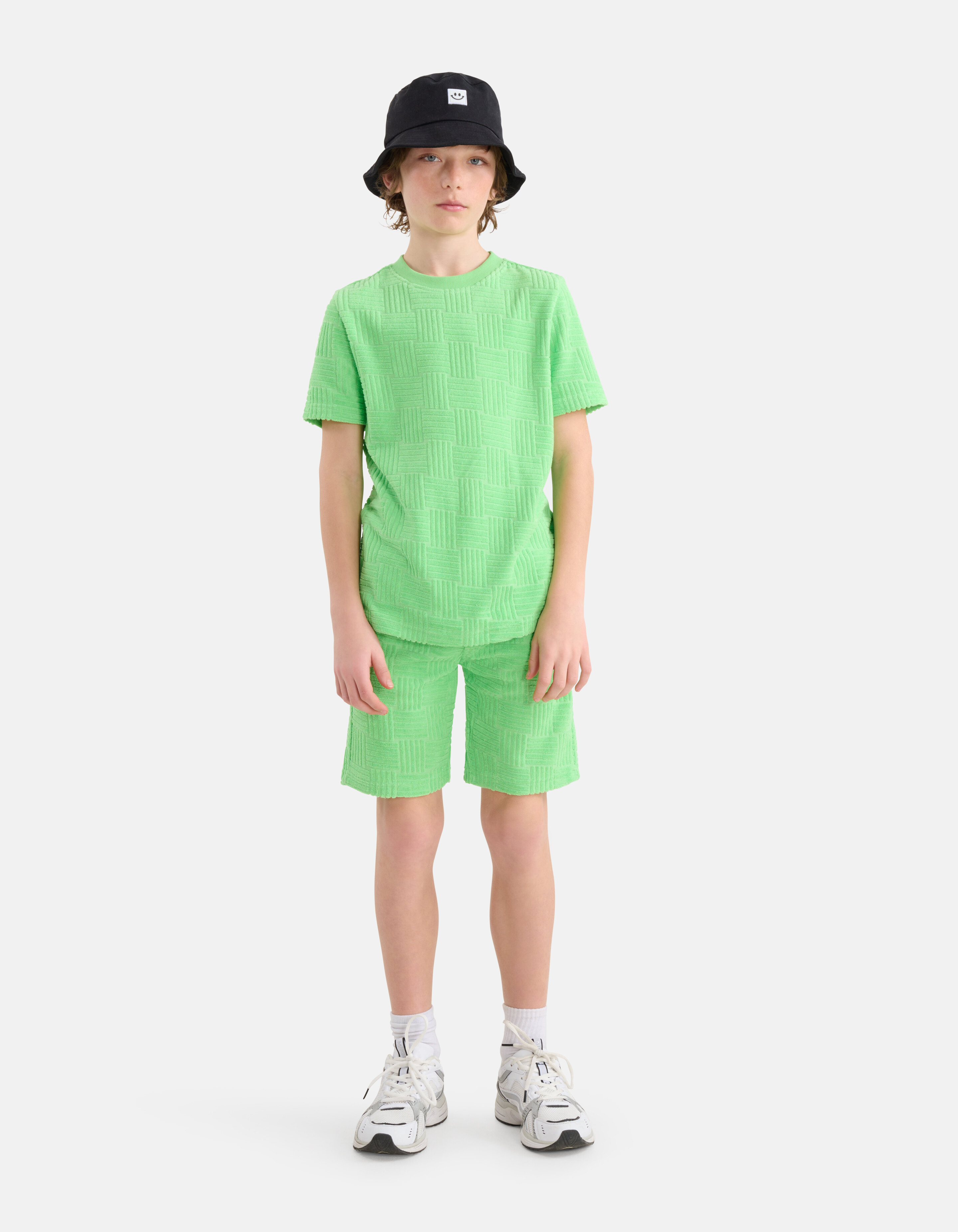 Towelling Block T-shirt Groen SHOEBY BOYS