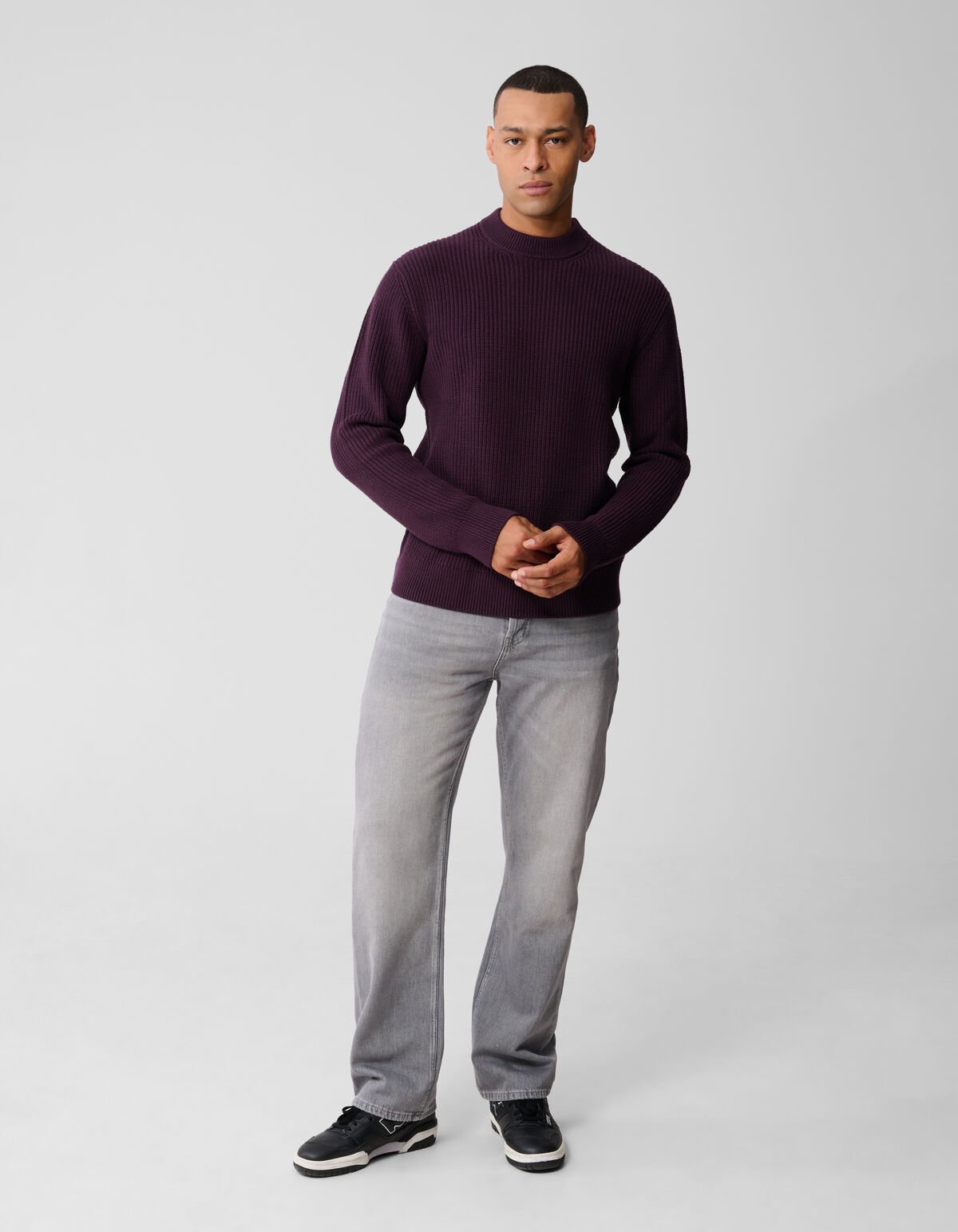 Crewneck Knit Trui Donkerrood SHOEBY MEN