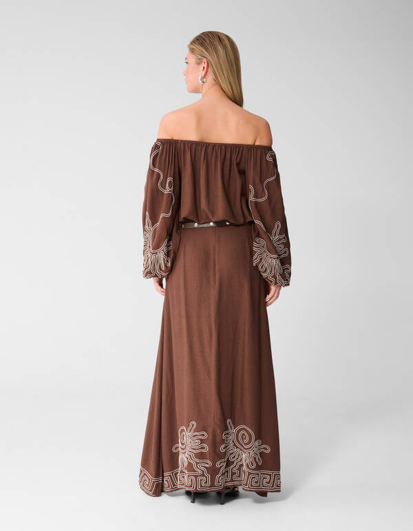 Embroidery Off Shoulder Top Bruin SHOEBY WOMEN