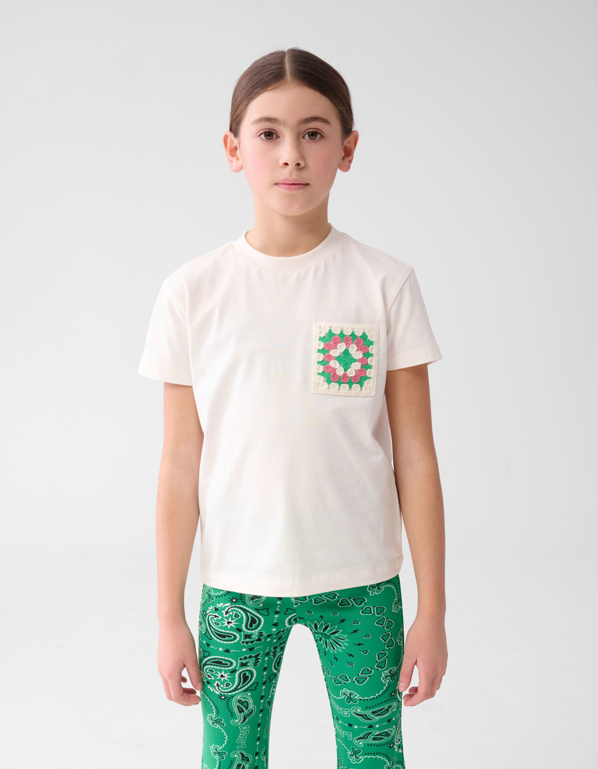 Pocket T-shirt Gebroken Wit SHOEBY GIRLS