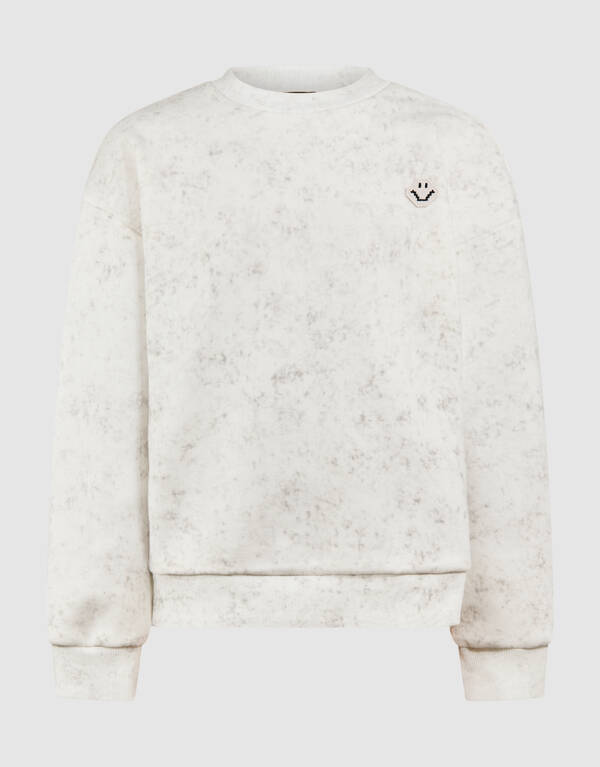 Printed Smiley Artwork Sweater Wit SHOEBY BOYS